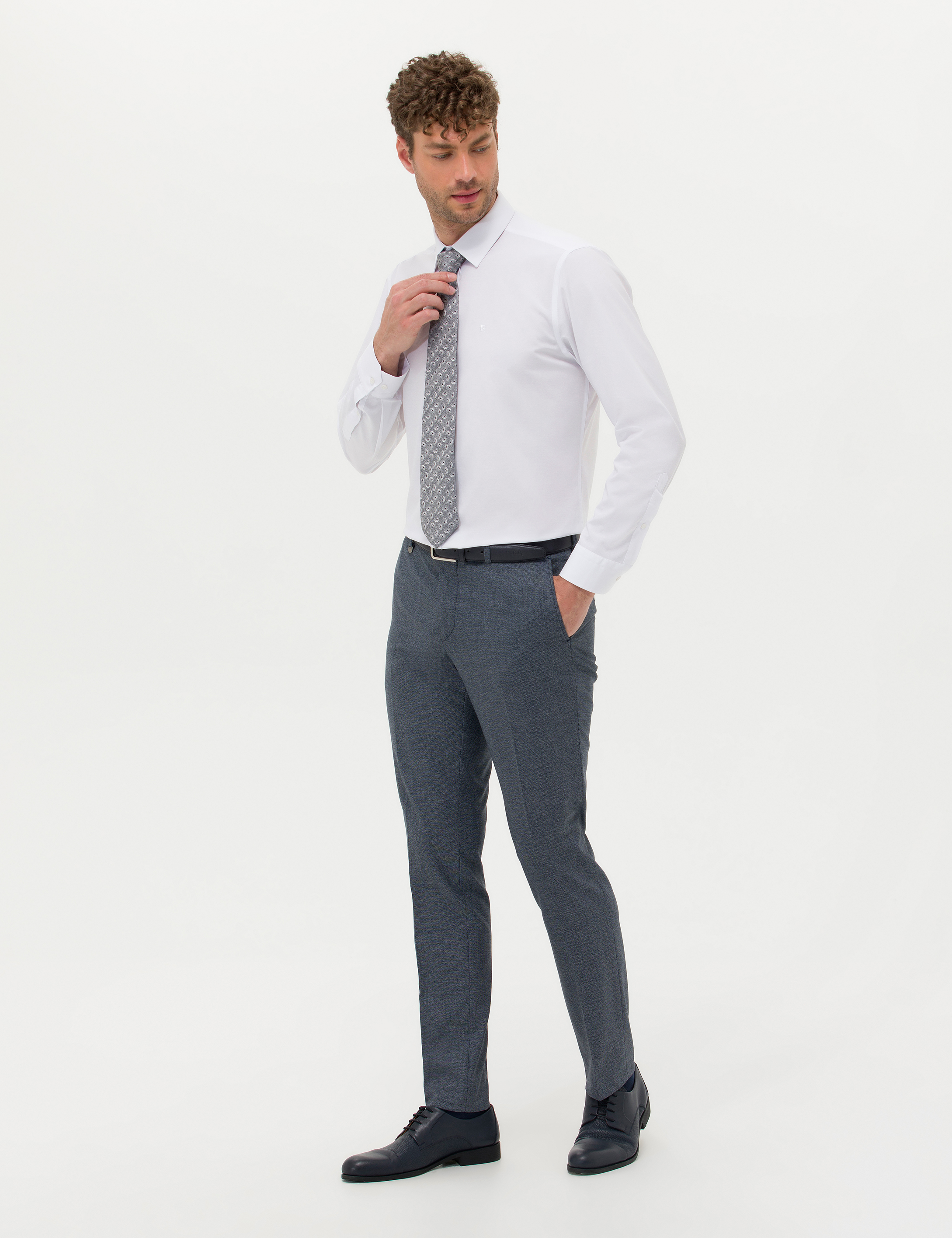 Lacivert Slim Fit Kumaş Pantolon - Image 3