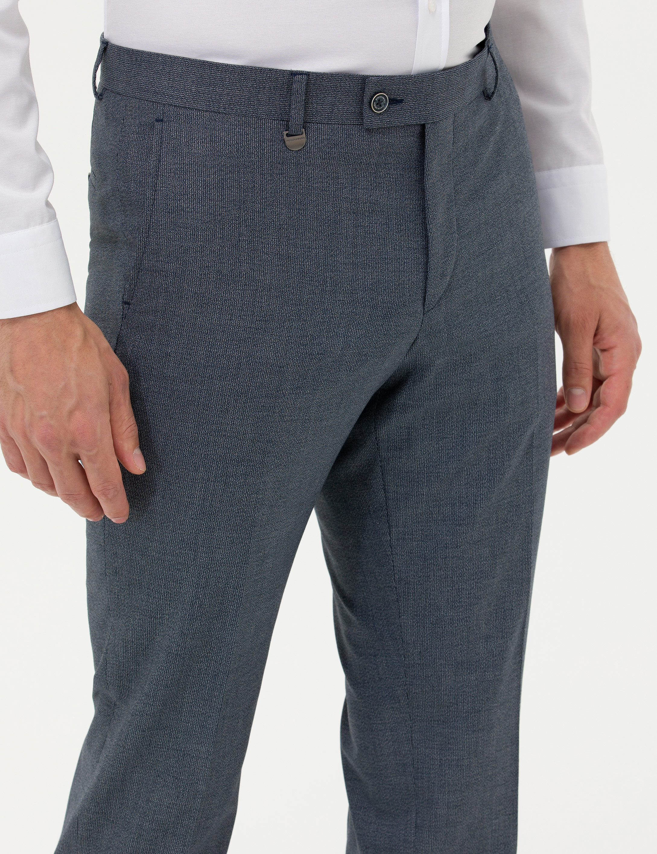 Lacivert Slim Fit Kumaş Pantolon - Image 5