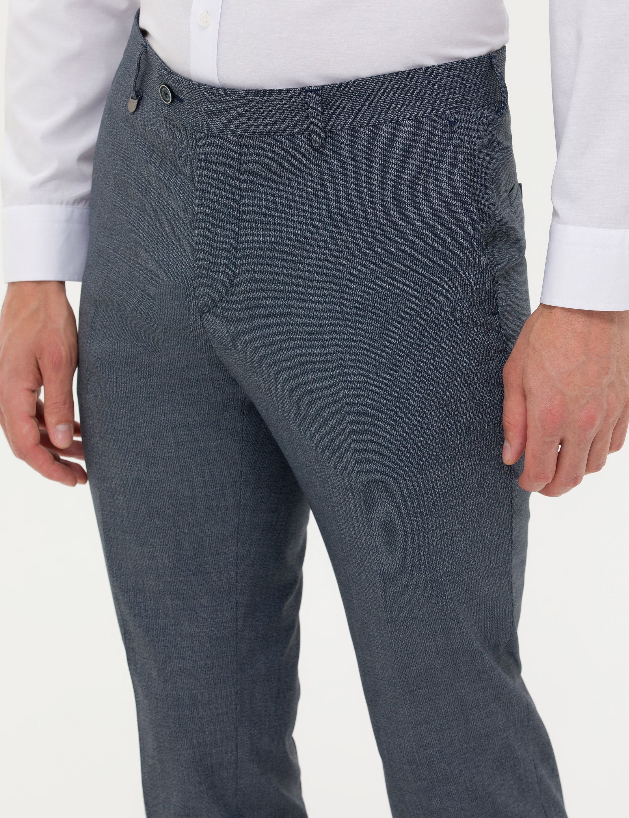 Lacivert Slim Fit Kumaş Pantolon - Image 4
