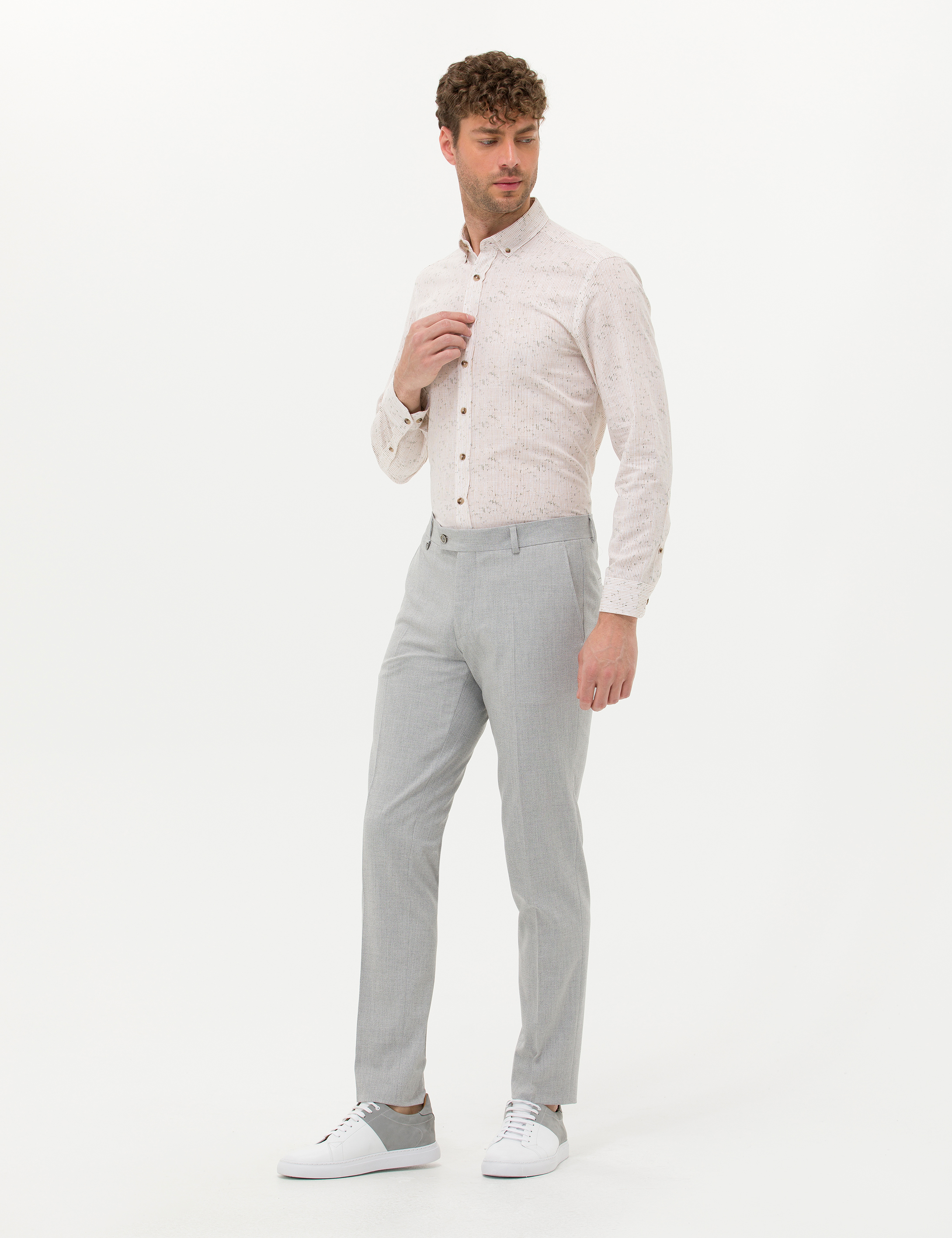 Açık Gri Kumaş Pantolon - Image 3
