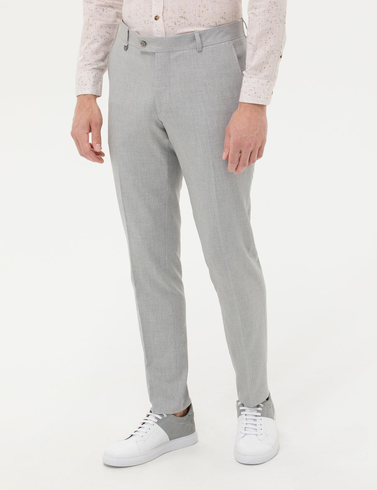 Açık Gri Kumaş Pantolon - 50274444108