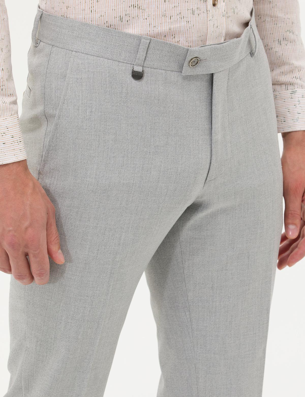 Açık Gri Kumaş Pantolon - 50274444108