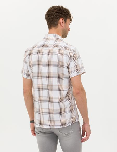 Kahverengi Regular Fit Kısa Kollu Gömlek - 50272370006