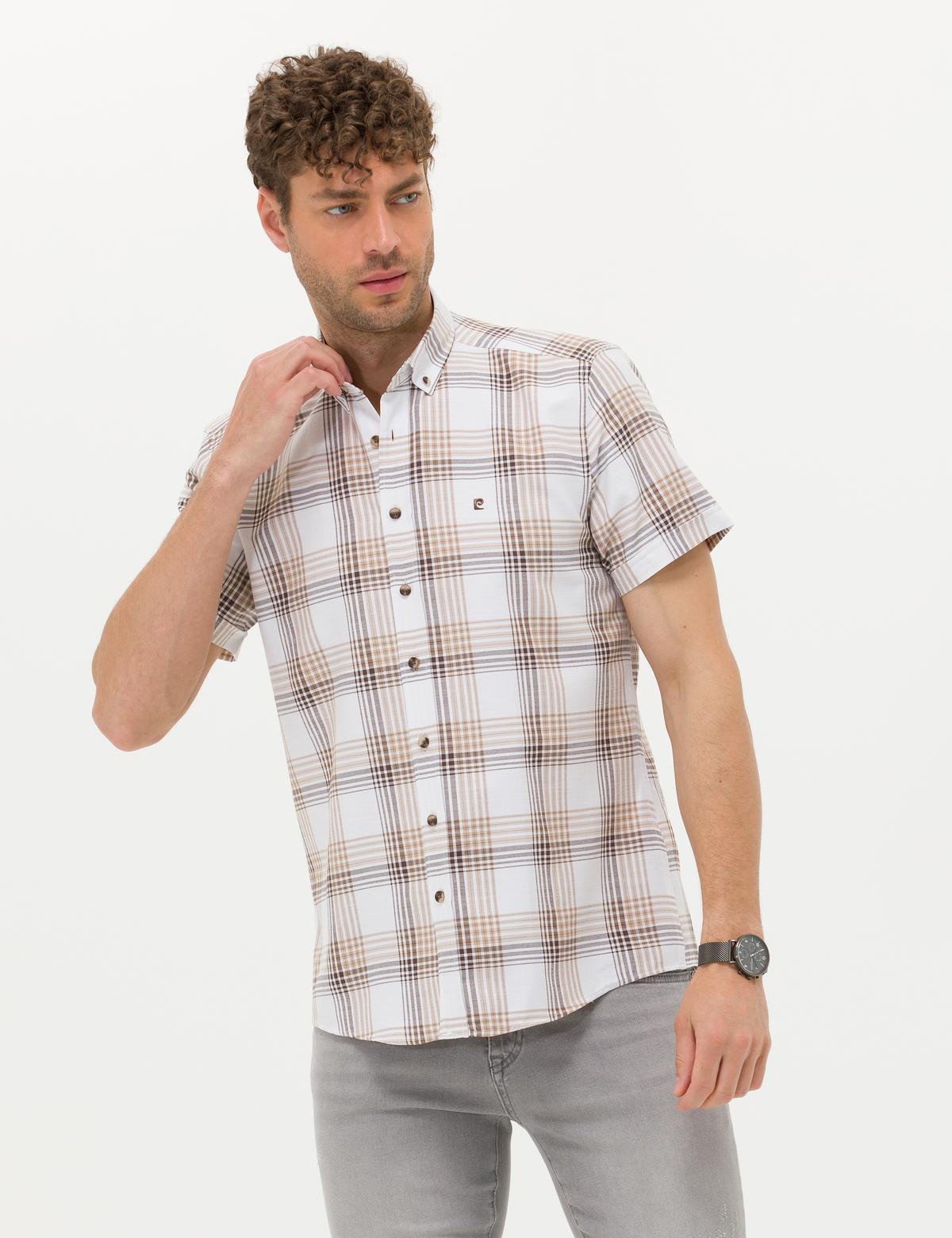 Kahverengi Regular Fit Kısa Kollu Gömlek - 50272370006