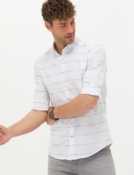 Bej Slim Fit Uzun Kollu Gömlek - 50272439010