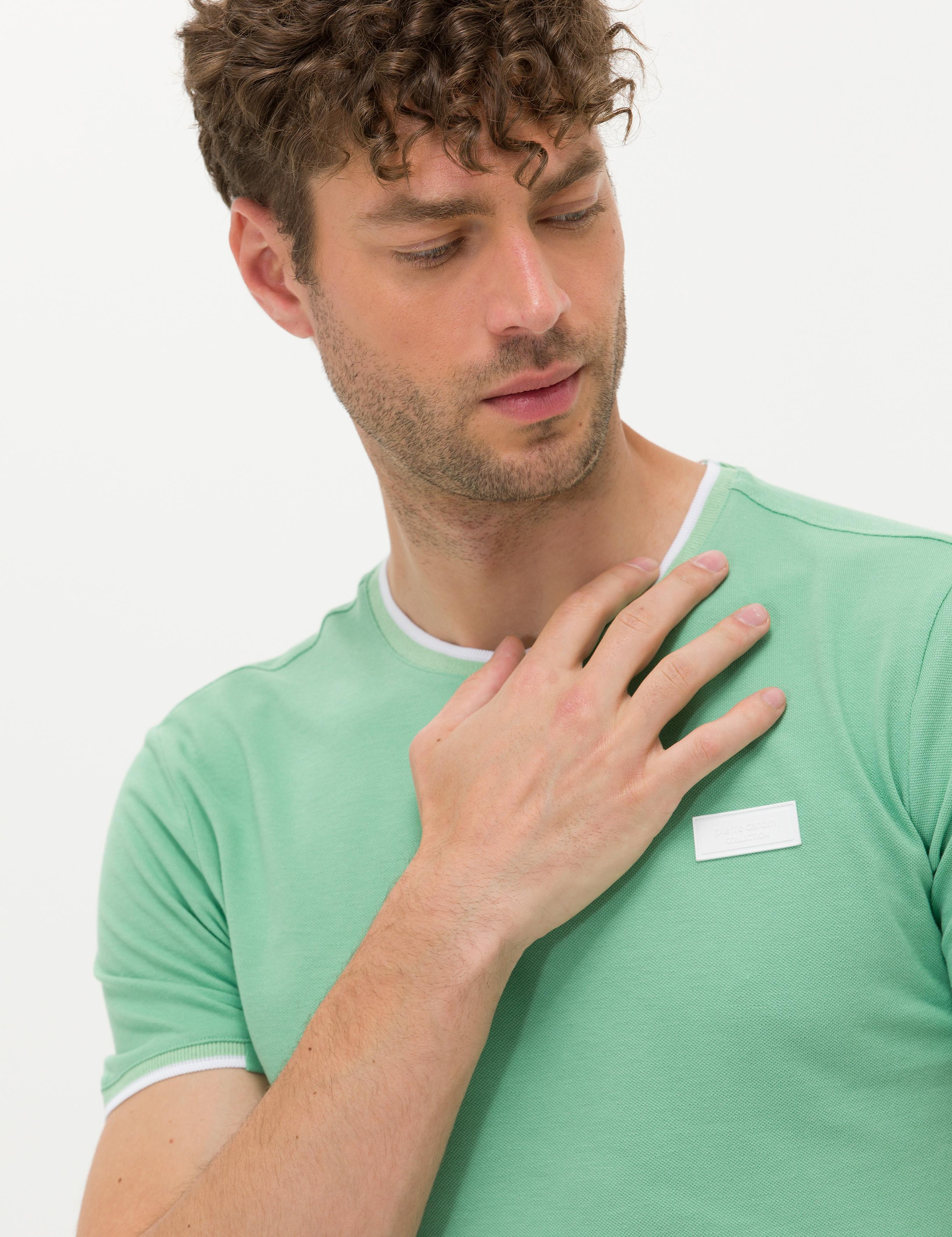Açık Yeşil Slim Fit Bisiklet Yaka Tişört