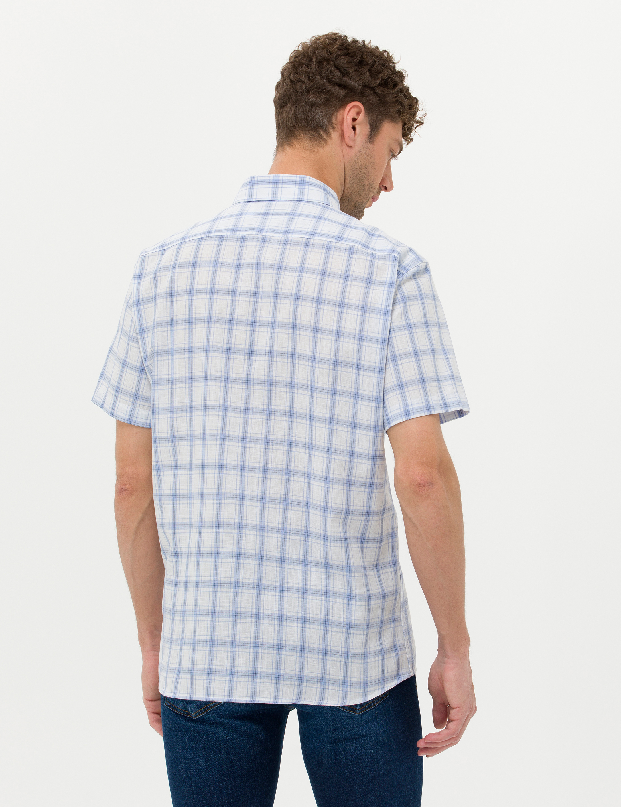 Pierre Cardin Mavi Regular Fit Kısa Kollu Gömlek görsel 5