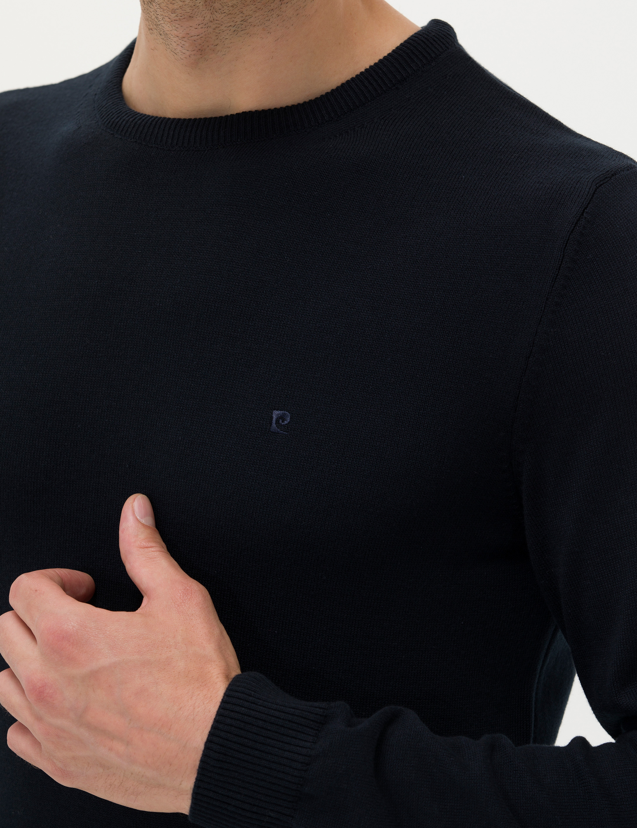 Pierre Cardin Lacivert Slim Fit Bisiklet Yaka Basic Triko Kazak görsel 7