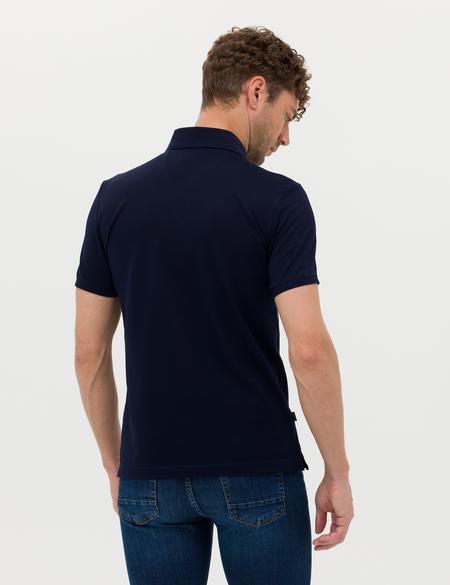 Lacivert Slim Fit Merserize Tişört - 50274688009