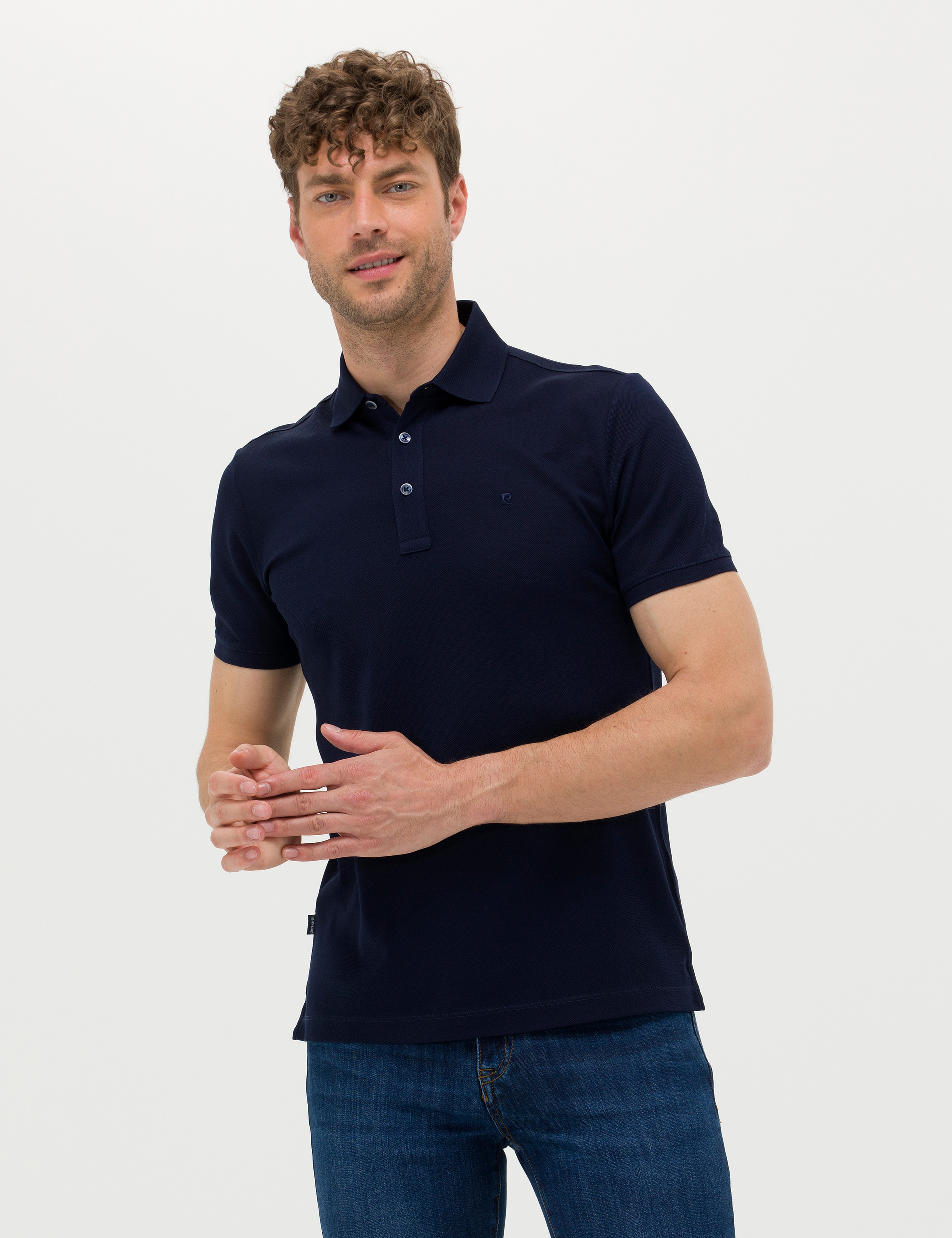 Lacivert Slim Fit Merserize Tişört