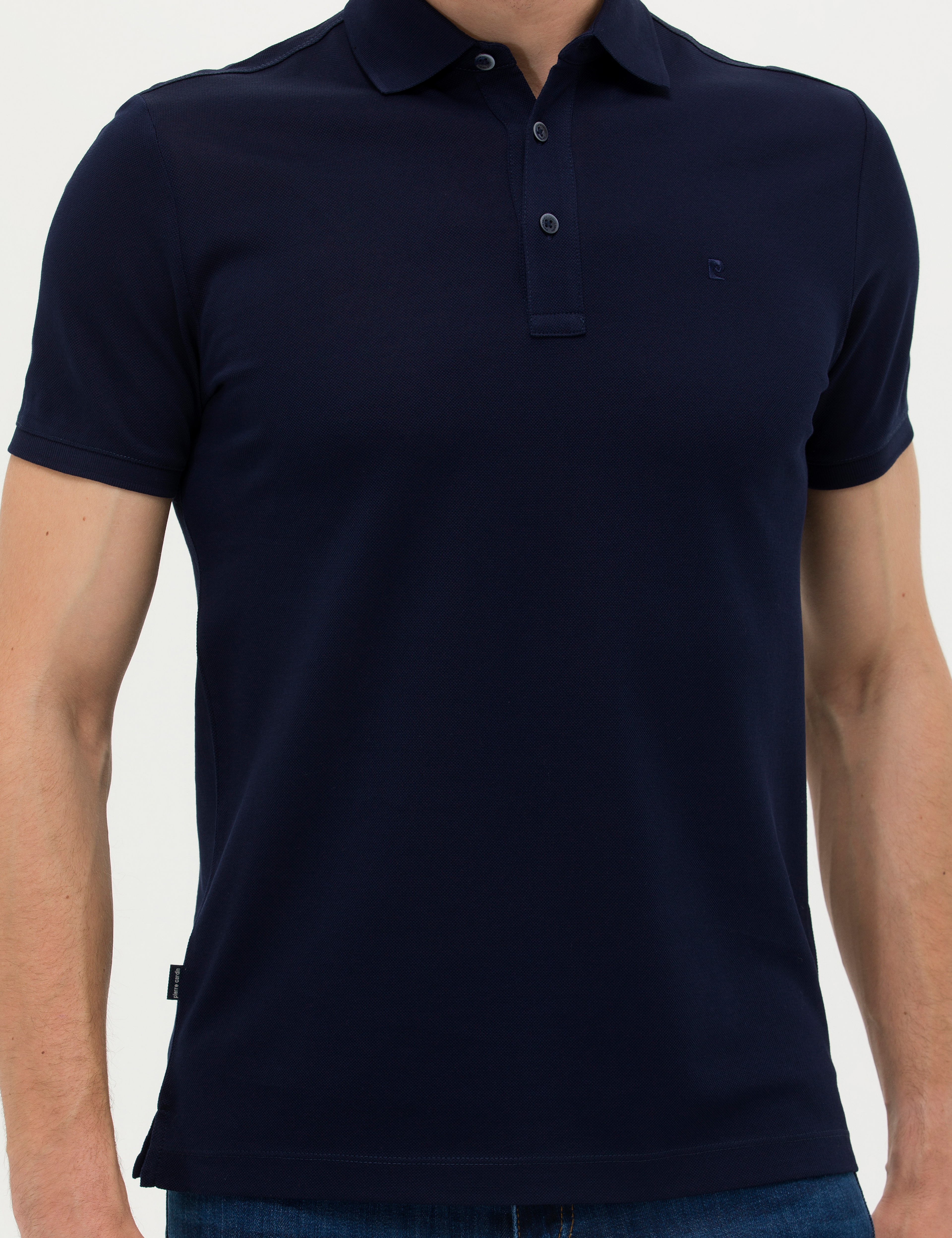 Lacivert Slim Fit Merserize Tişört - Image 6