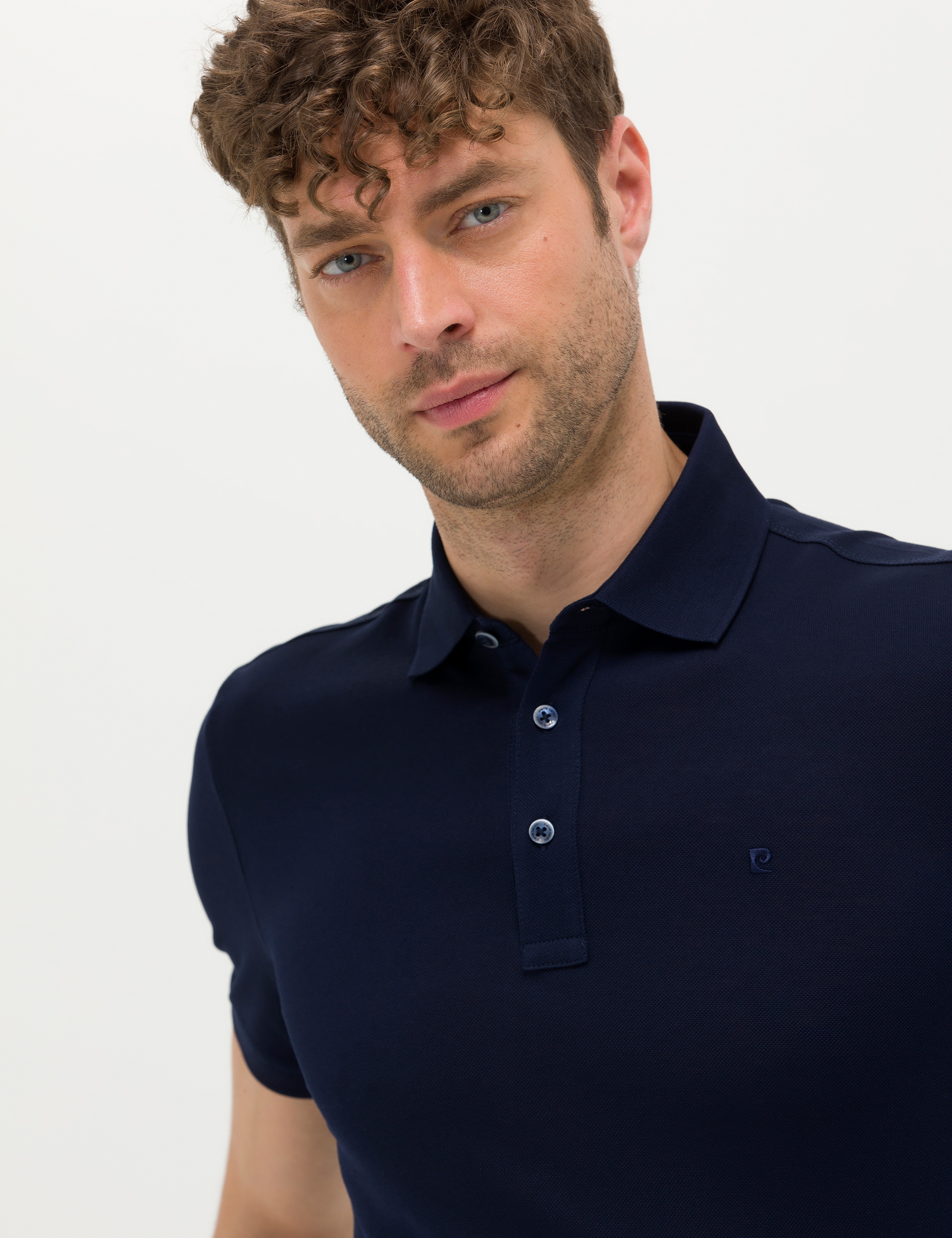 Lacivert Slim Fit Merserize Tişört - Image 2