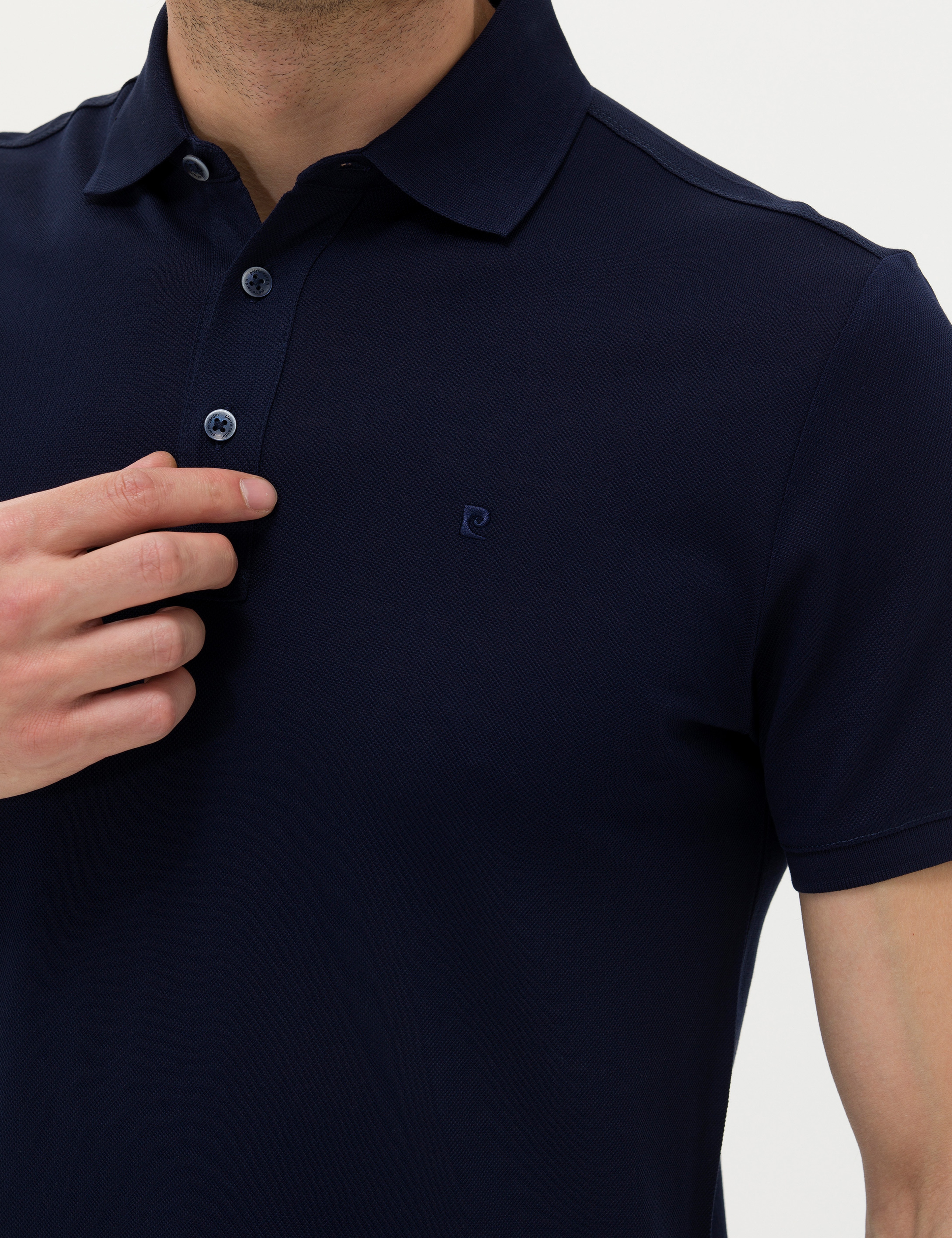 Lacivert Slim Fit Merserize Tişört - Image 7