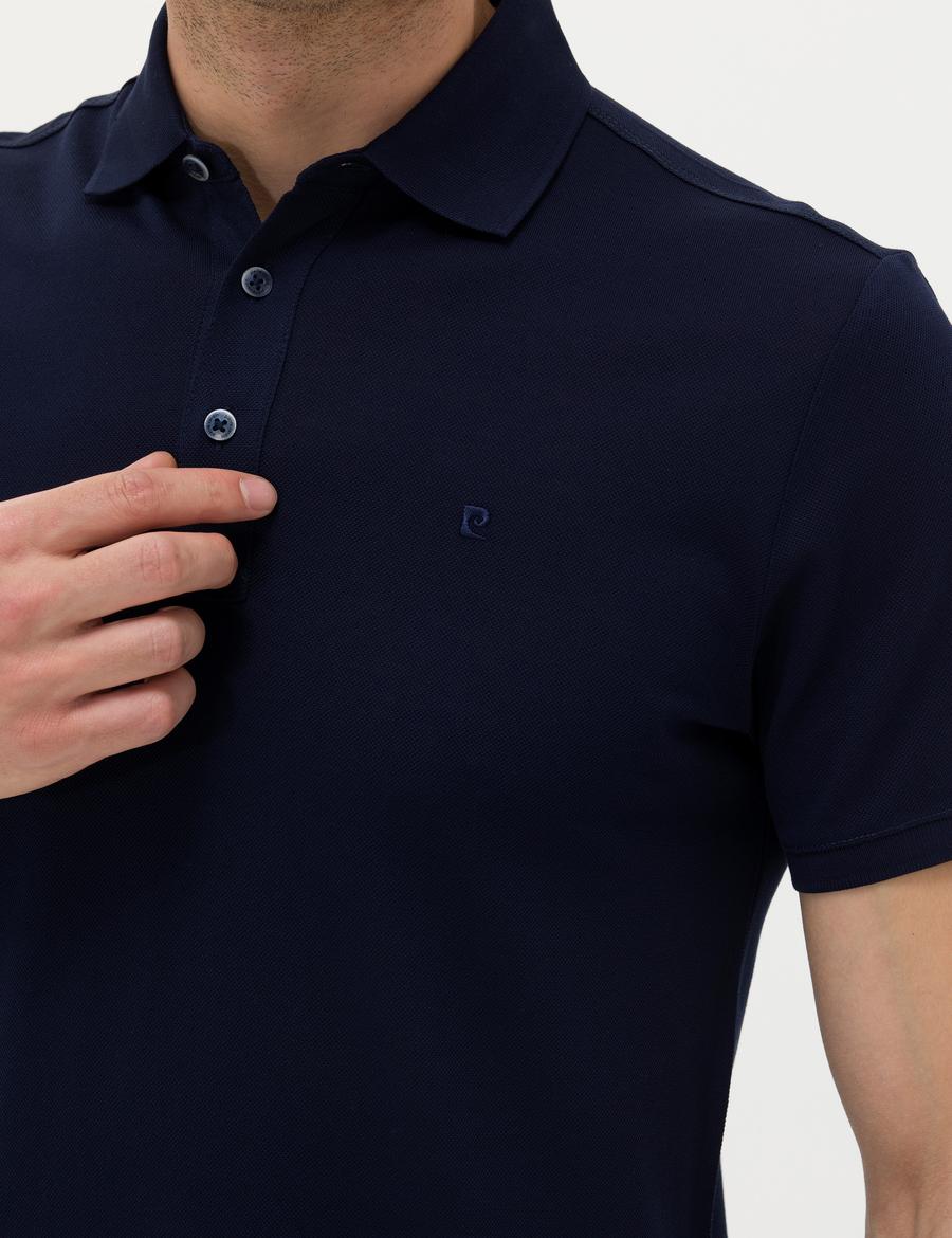 Lacivert Slim Fit Merserize Tişört