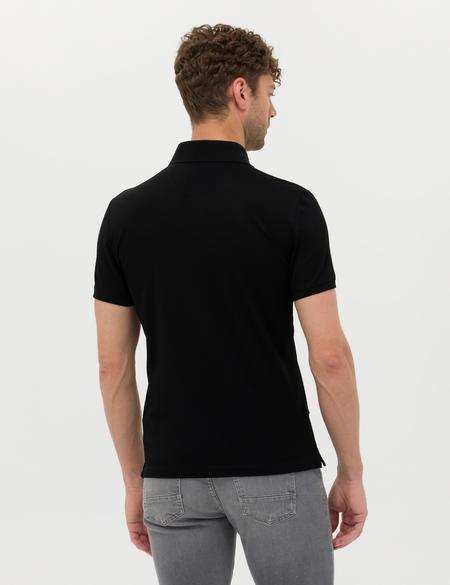 Siyah Slim Fit Merserize Tişört - 50274688028