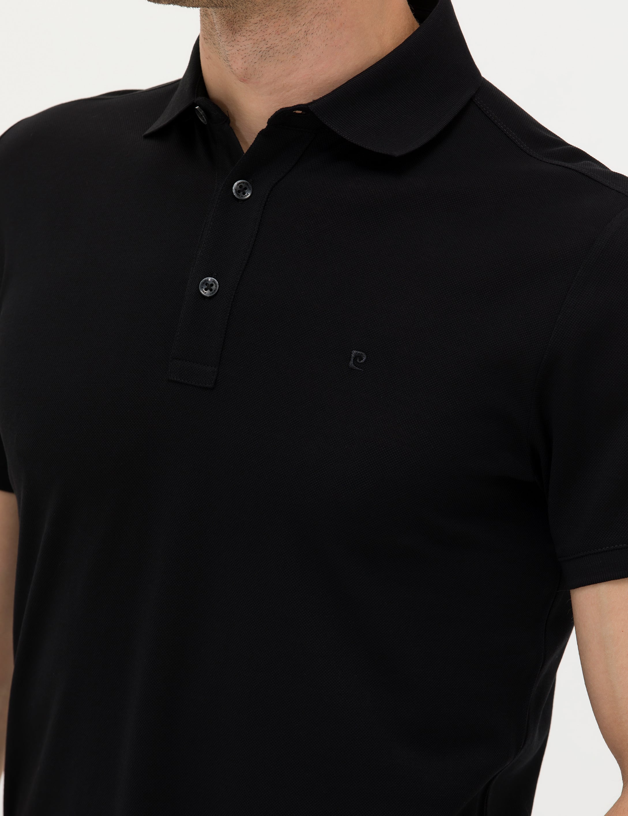 Siyah Slim Fit Merserize Tişört - Image 7
