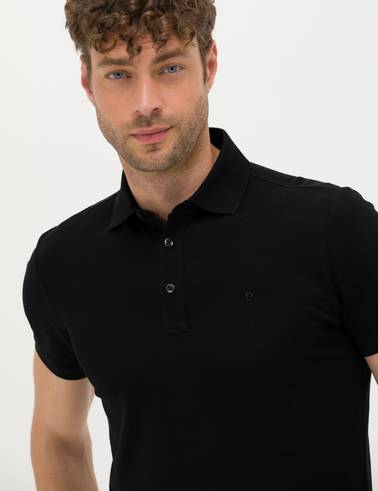 Siyah Slim Fit Merserize Tişört