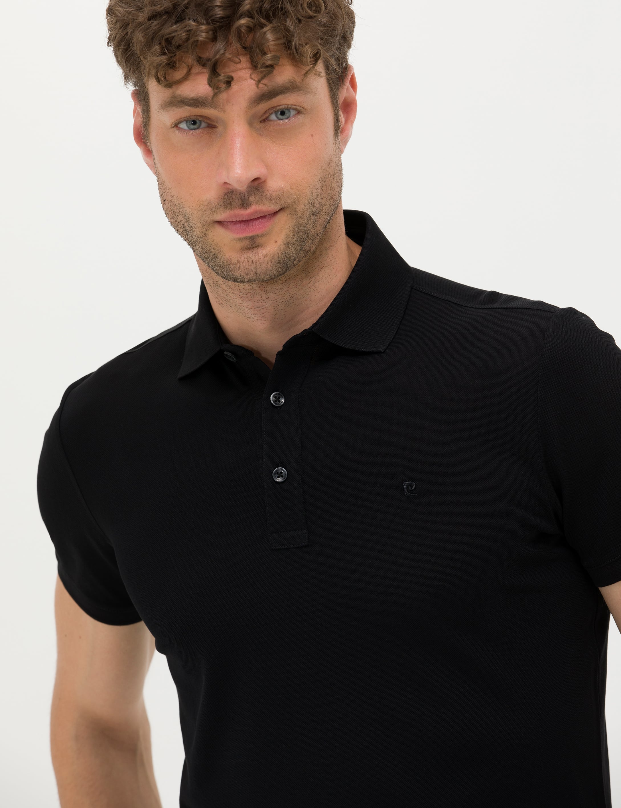 Siyah Slim Fit Merserize Tişört - Image 2