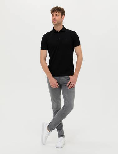 Siyah Slim Fit Merserize Tişört