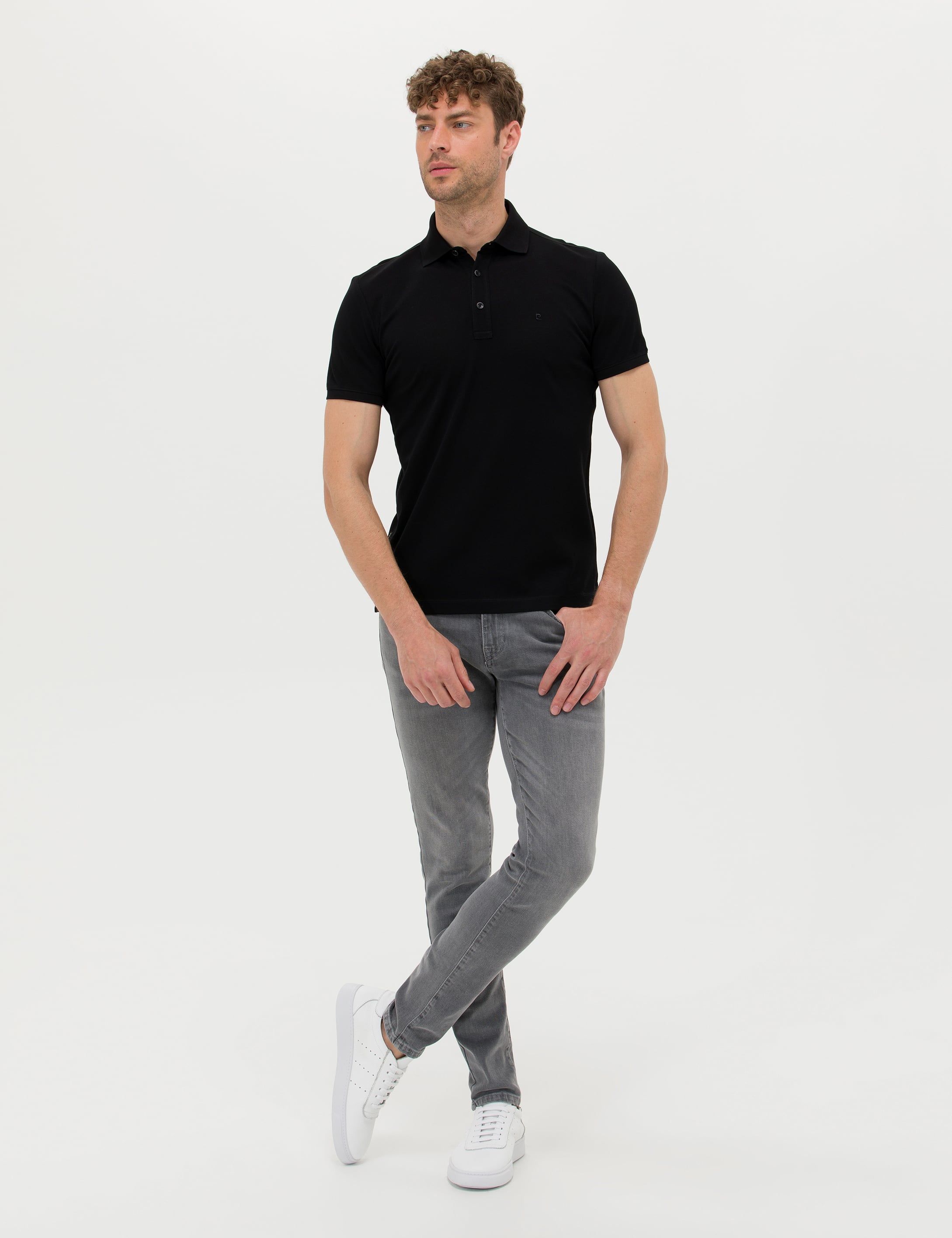 Siyah Slim Fit Merserize Tişört - Image 4