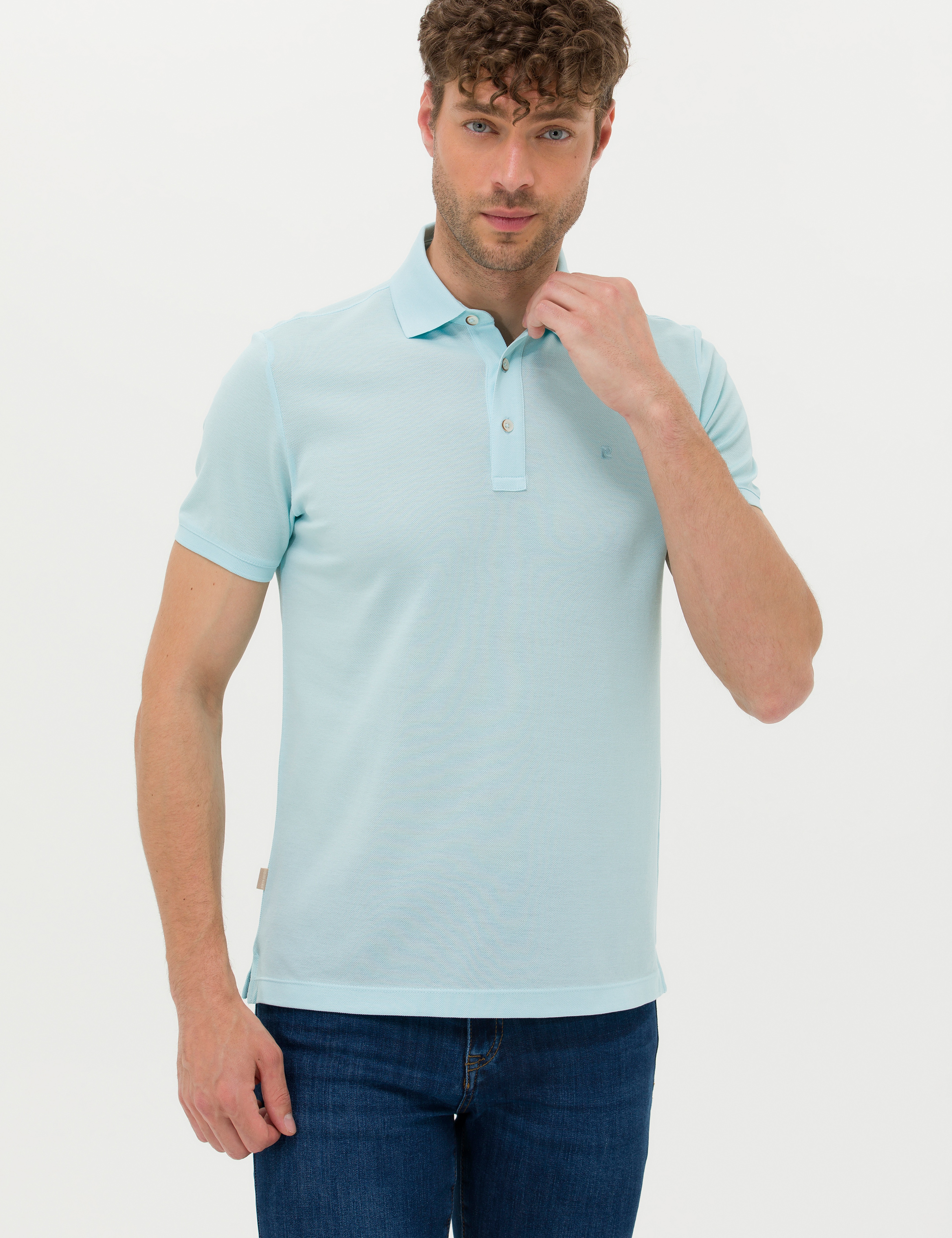 Mavi Slim Fit %100 Pamuk Merserize Düğmeli Polo Yaka Basic Tişört