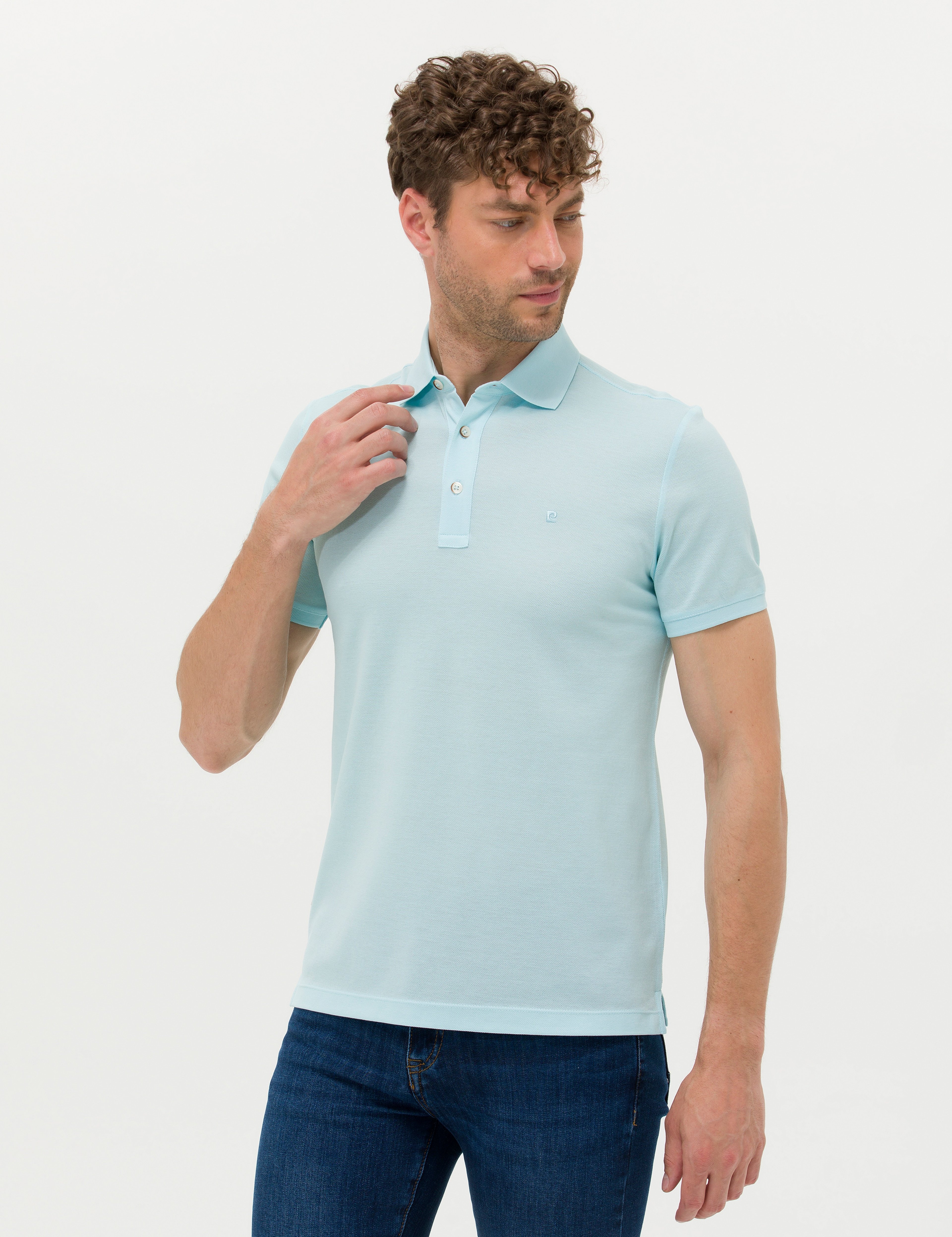 Mavi Slim Fit %100 Pamuk Merserize Düğmeli Polo Yaka Basic Tişört - Image 1