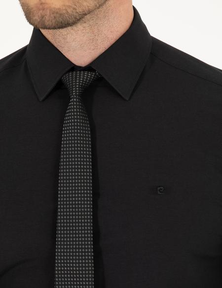 Siyah Slim Fit Uzun Kollu Basic Gömlek - 50275622024