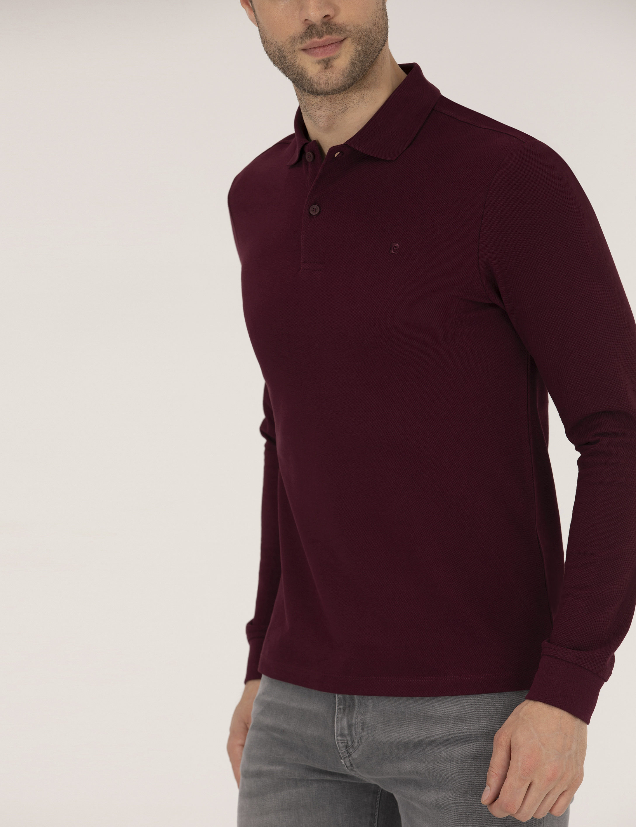 Pierre Cardin Bordo Slim Fit Basic Sweatshirt görsel 6