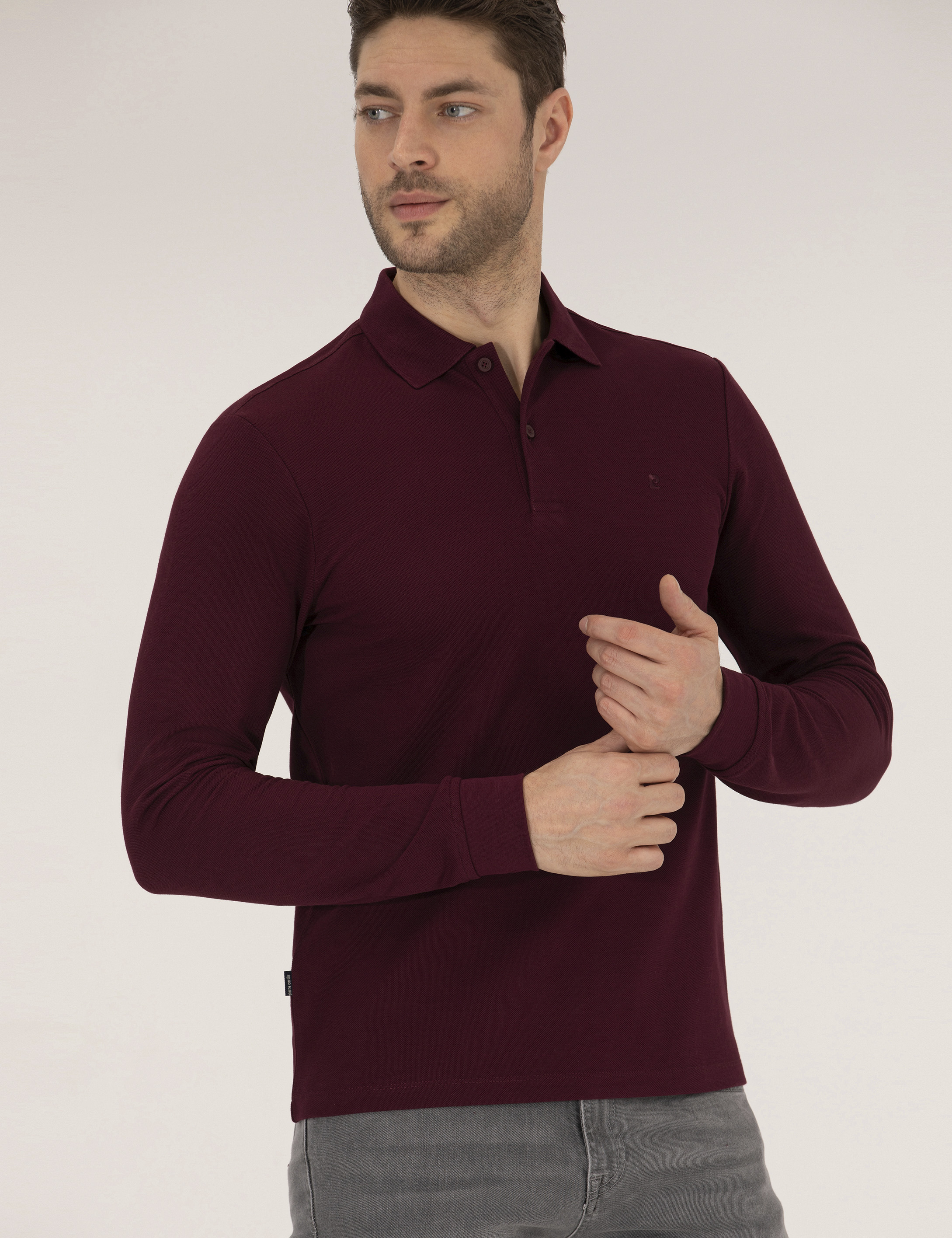 Pierre Cardin Bordo Slim Fit Basic Sweatshirt görsel 3