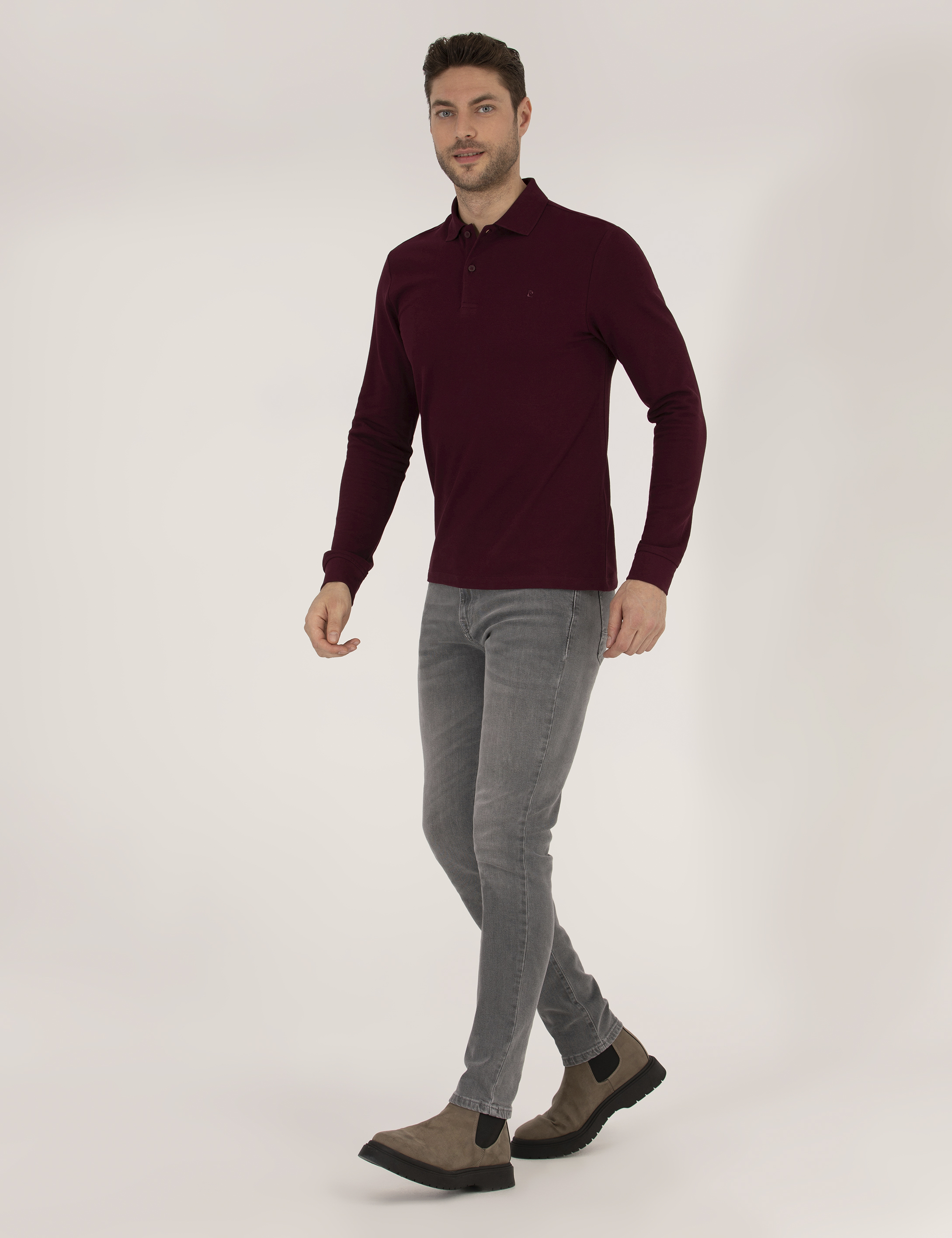 Pierre Cardin Bordo Slim Fit Basic Sweatshirt görsel 4