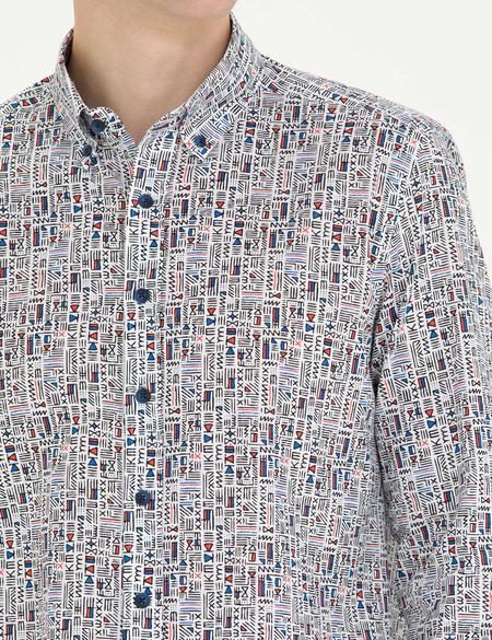 Nar Çiçeği Slim Fit Uzun Kollu Gömlek - 50264905025