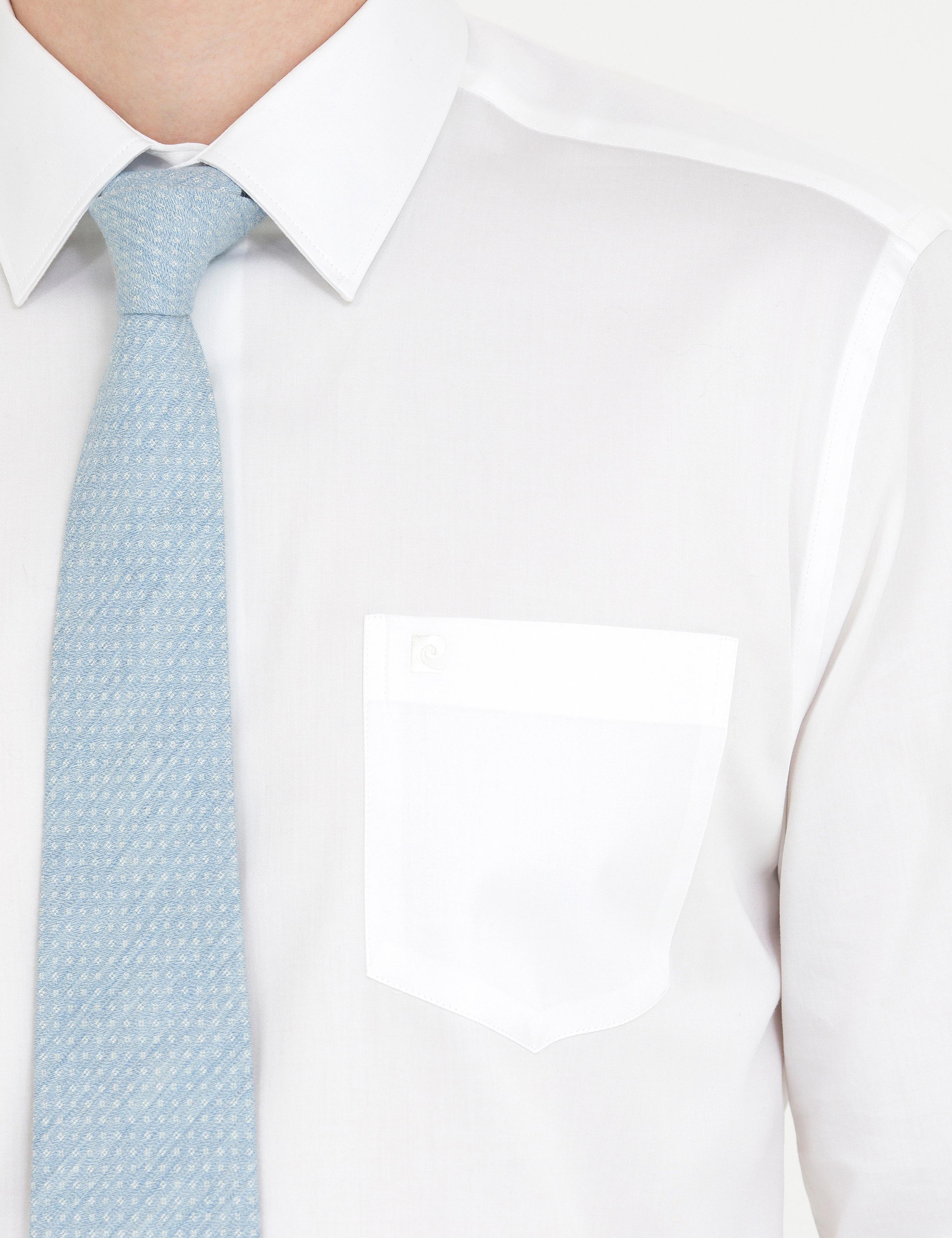 Beyaz Parlak Saten Regular Fit Uzun Kollu Basic Gömlek