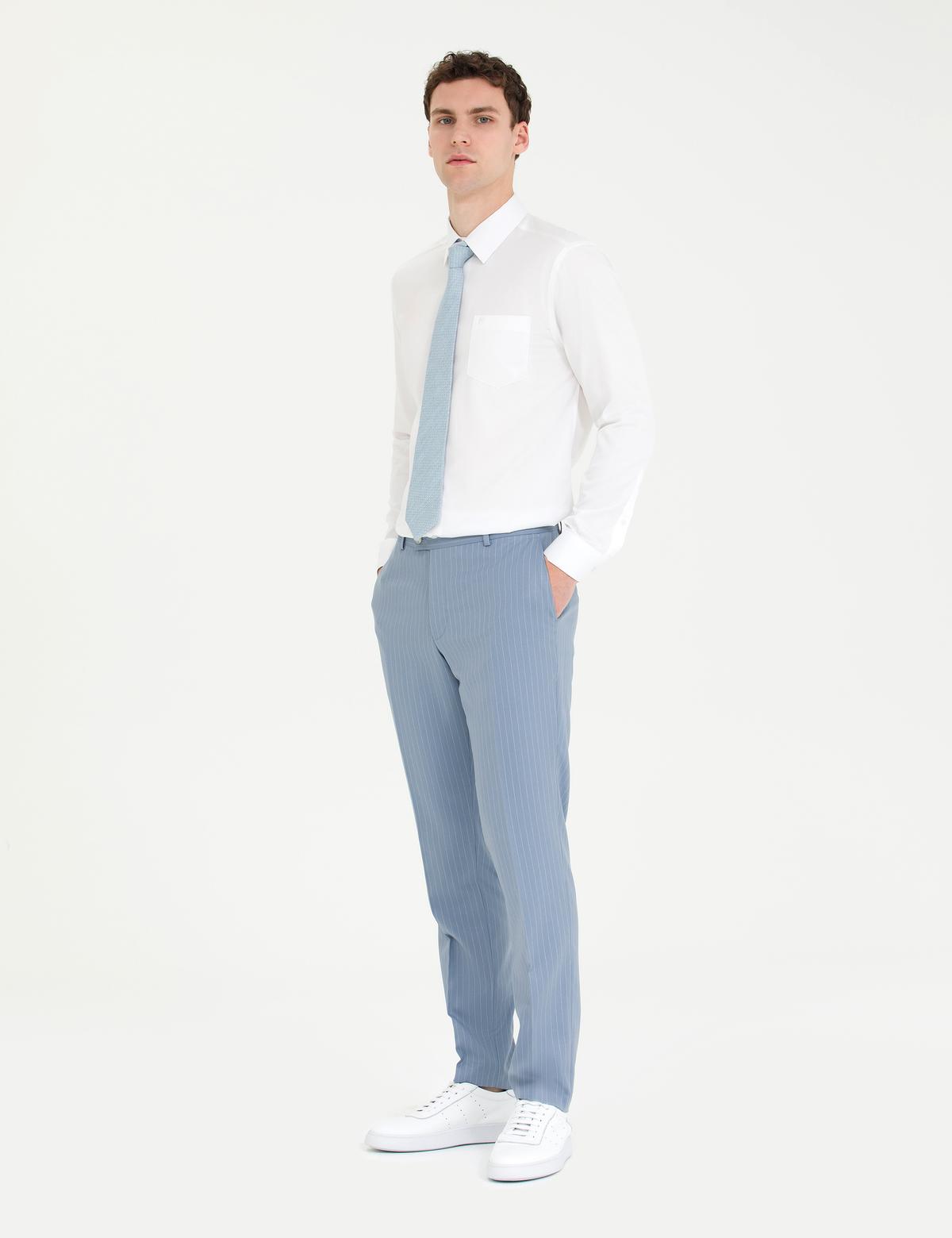 Beyaz Parlak Saten Regular Fit Uzun Kollu Basic Gömlek - 50268202016