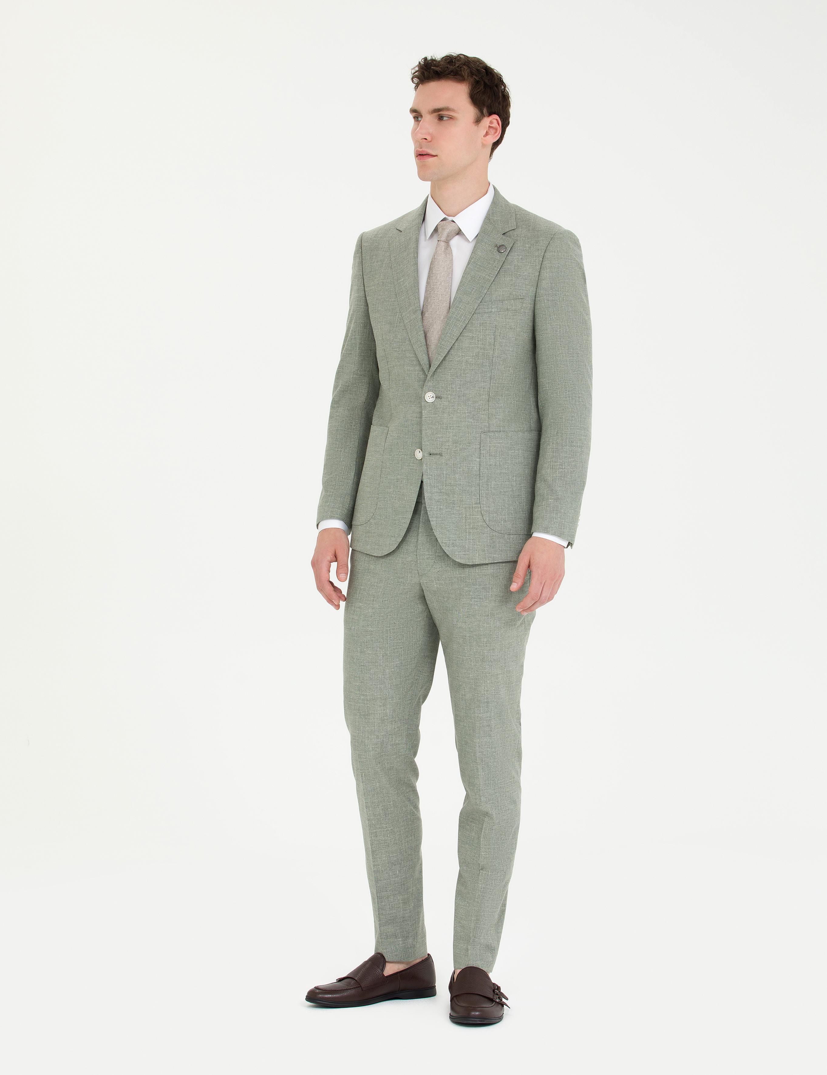 Açık Yeşil Ekstra Slim Fit Takım Elbise