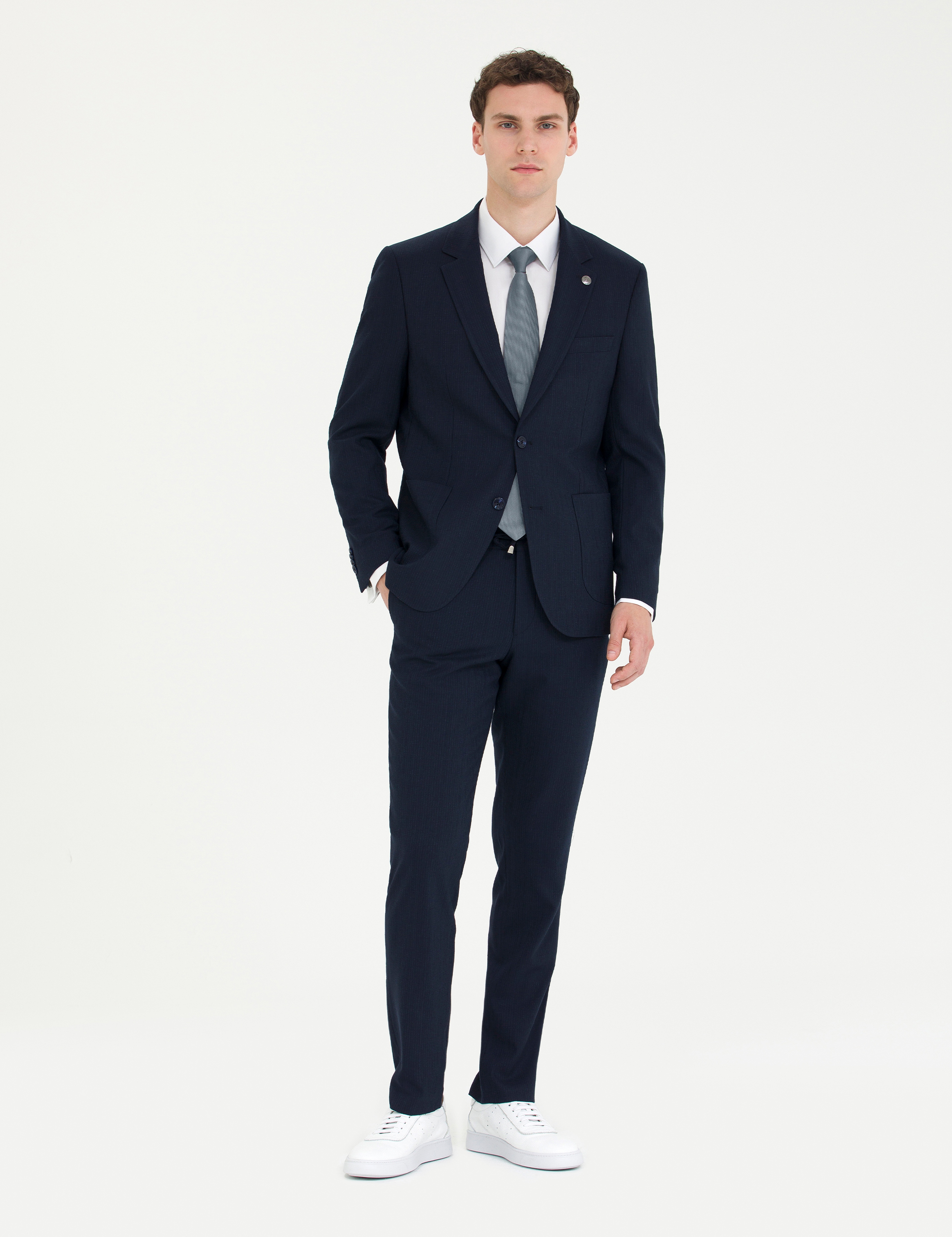 Lacivert Slim Fit Takım Elbise - Image 1