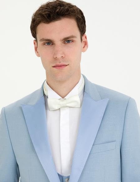 Açık Mavi Yelekli Damatlık Smokin - 50268515041