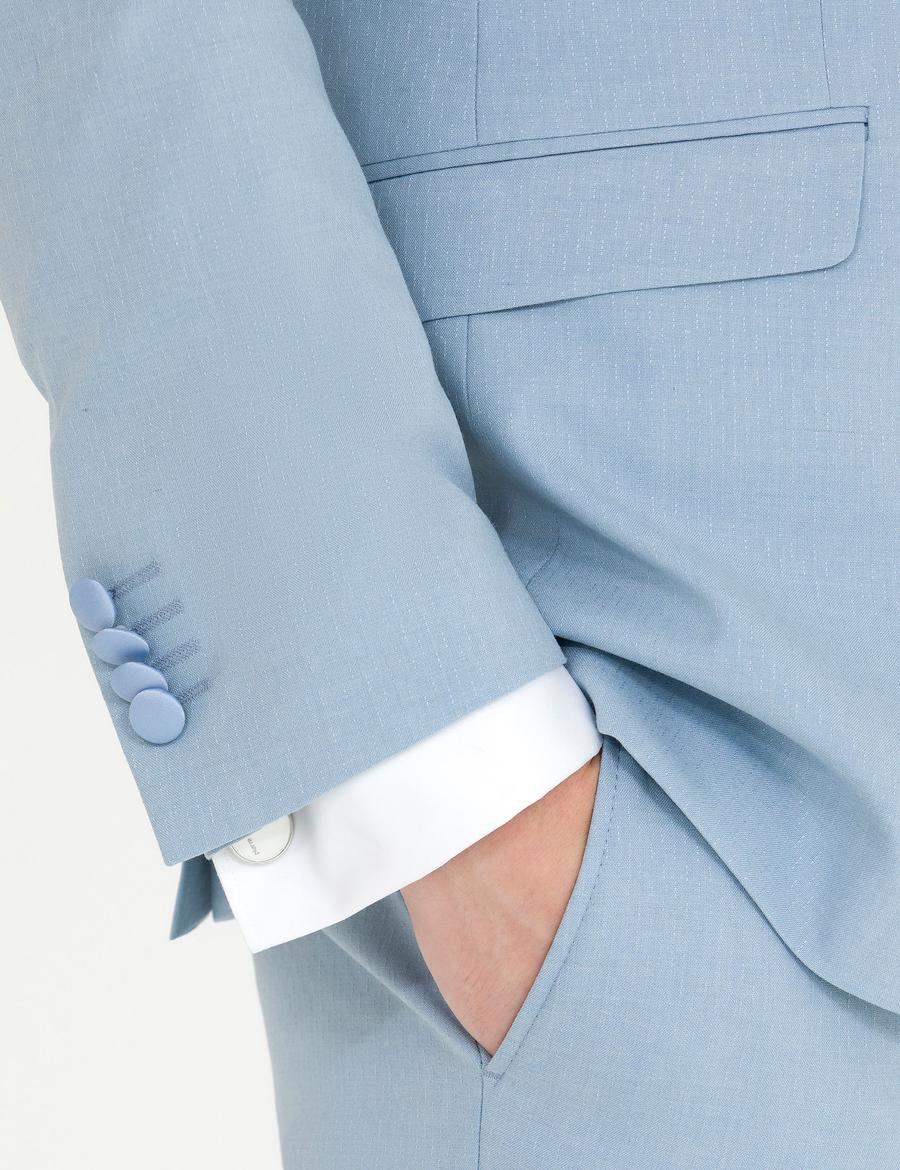 Açık Mavi Yelekli Damatlık Smokin