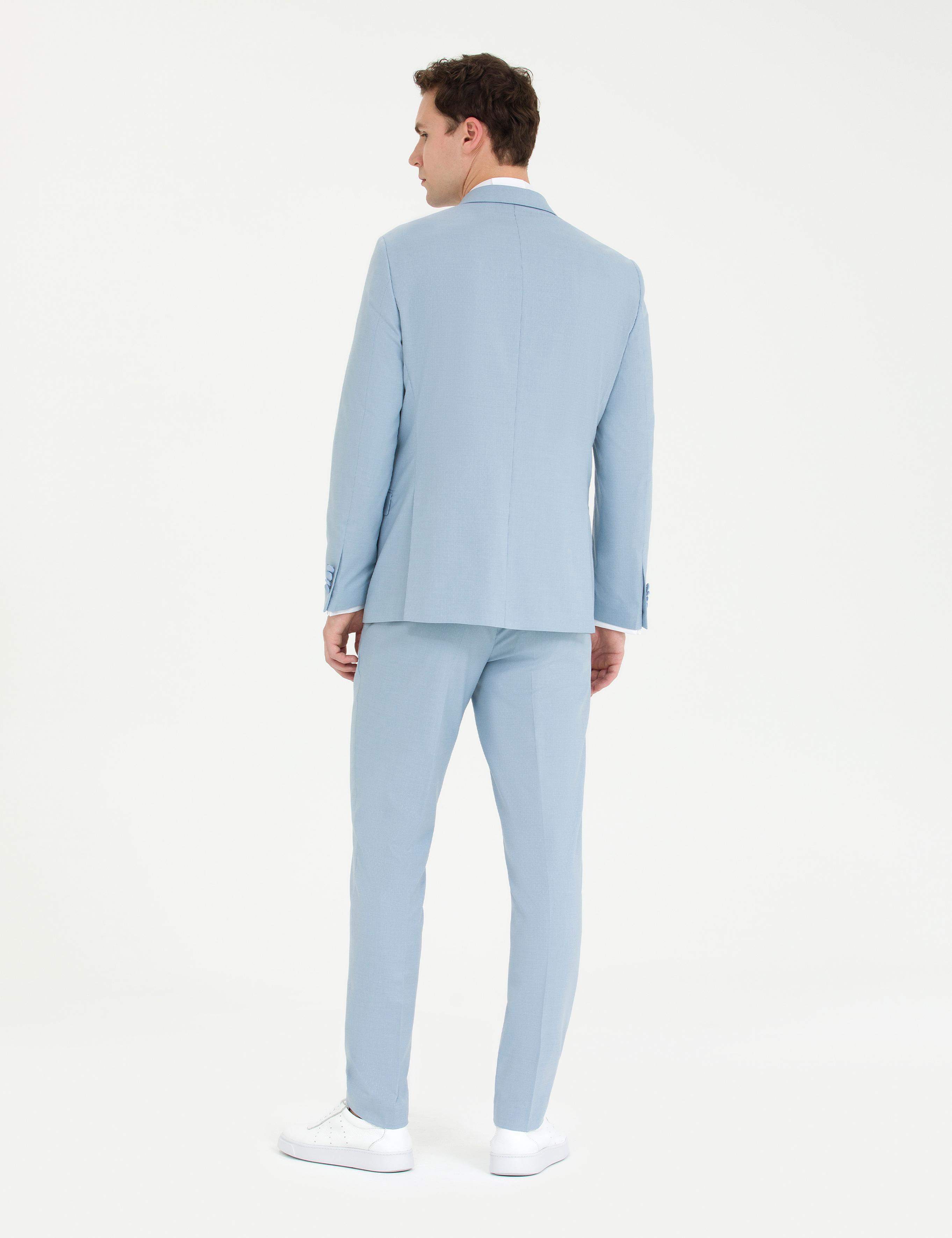 Açık Mavi Yelekli Damatlık Smokin