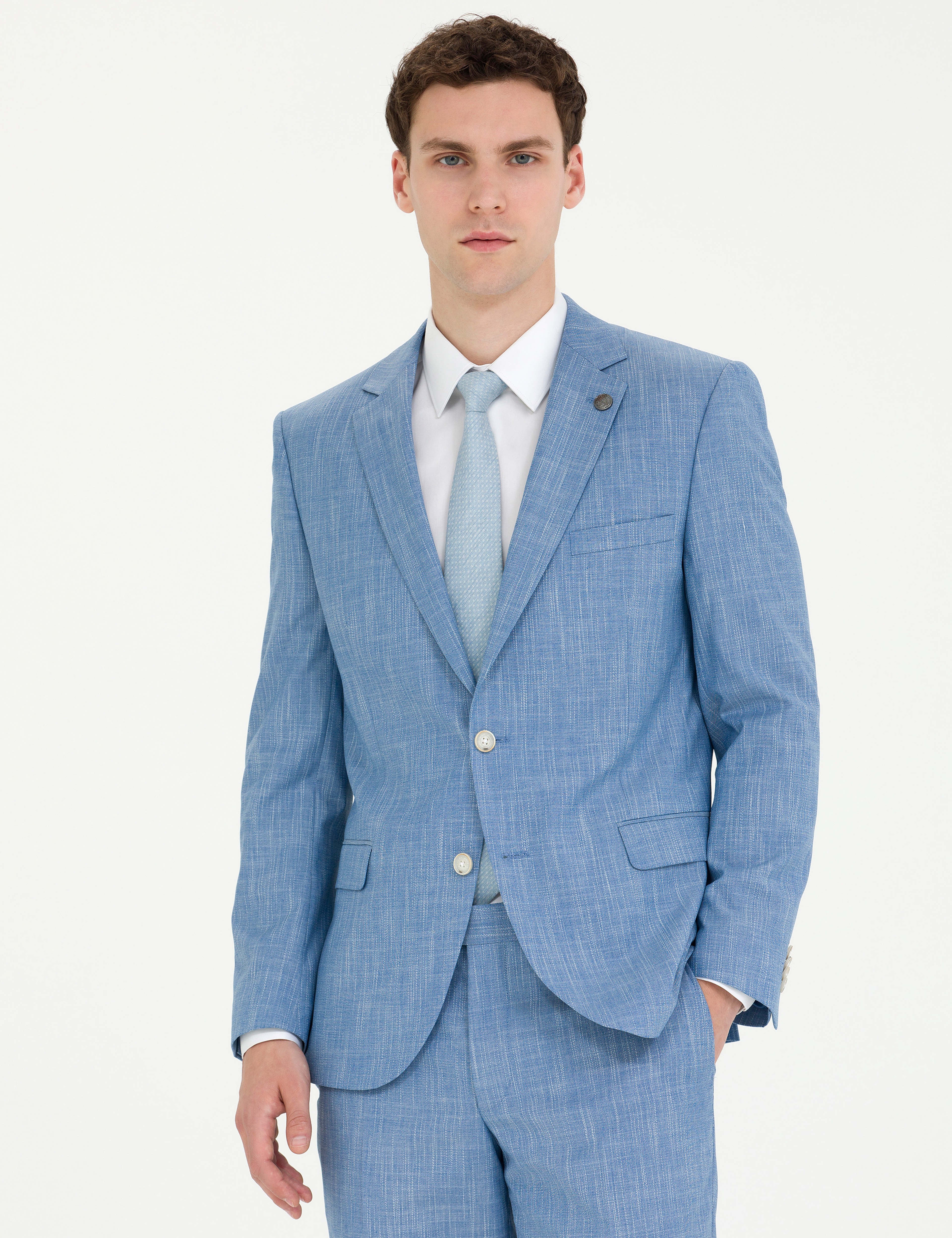 Açık Mavi Ex. Slim Fit Takım Elbise - Image 4