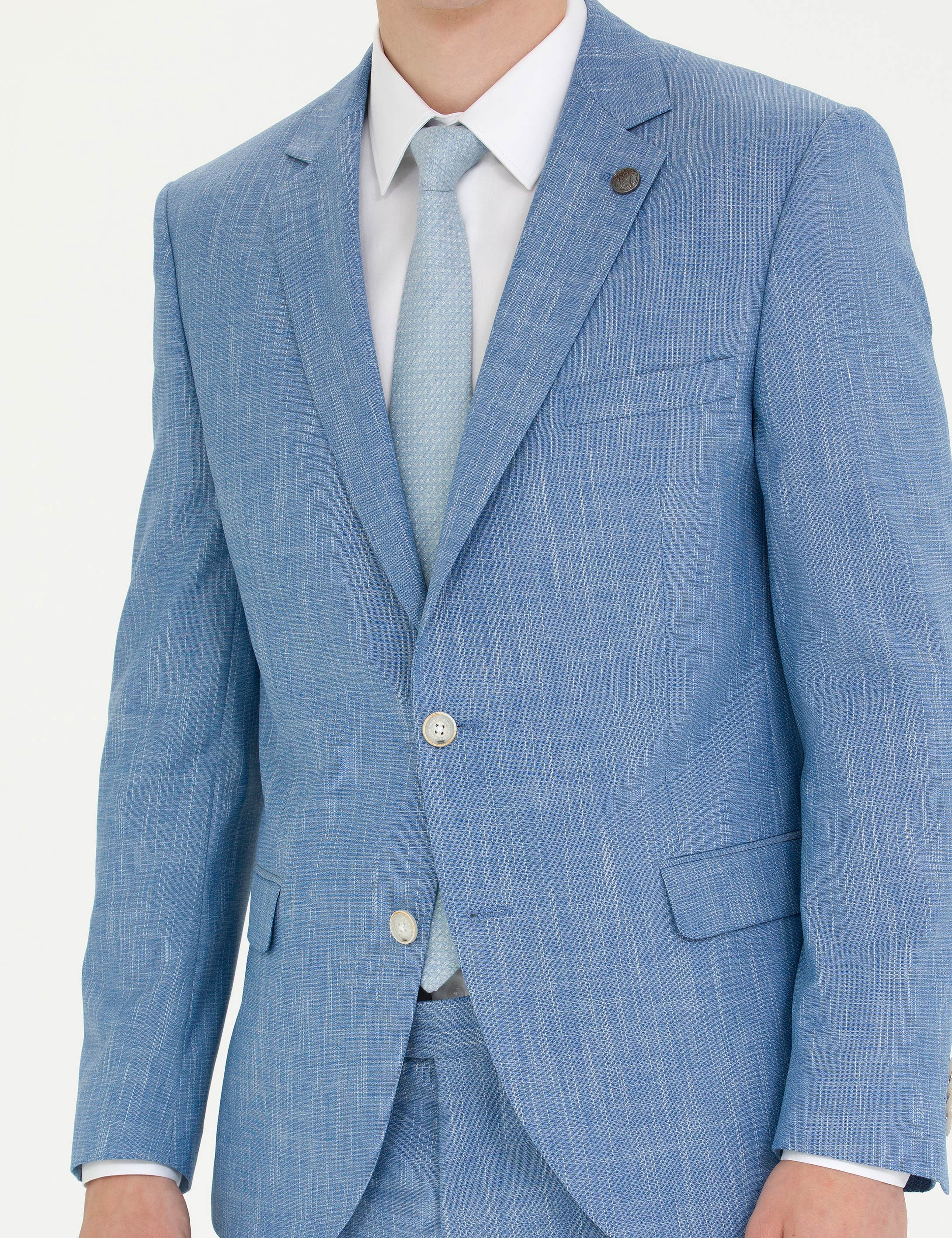 Açık Mavi Ex. Slim Fit Takım Elbise - Image 6