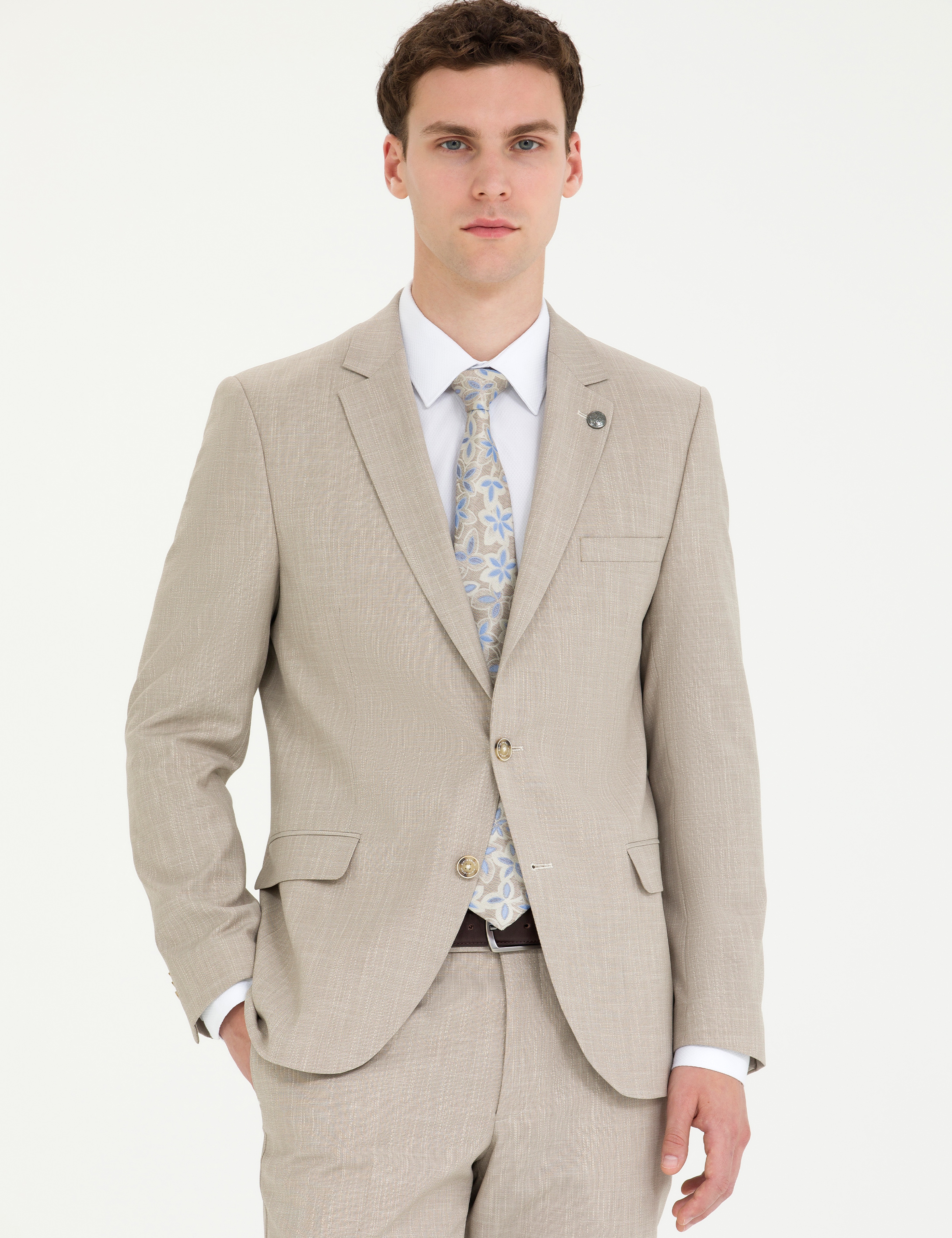Bej Ex. Slim Fit Takım Elbise