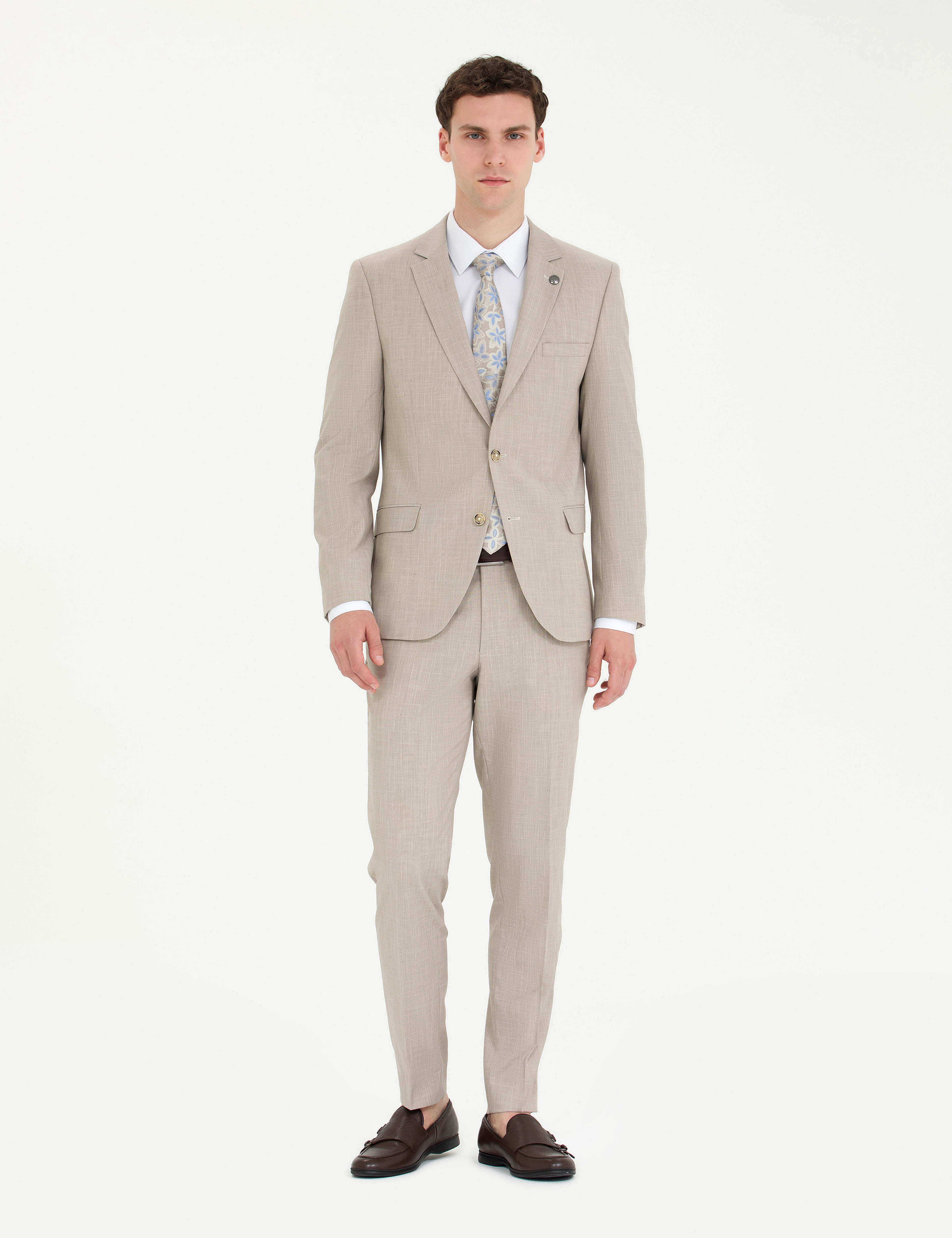 Bej Ex. Slim Fit Takım Elbise