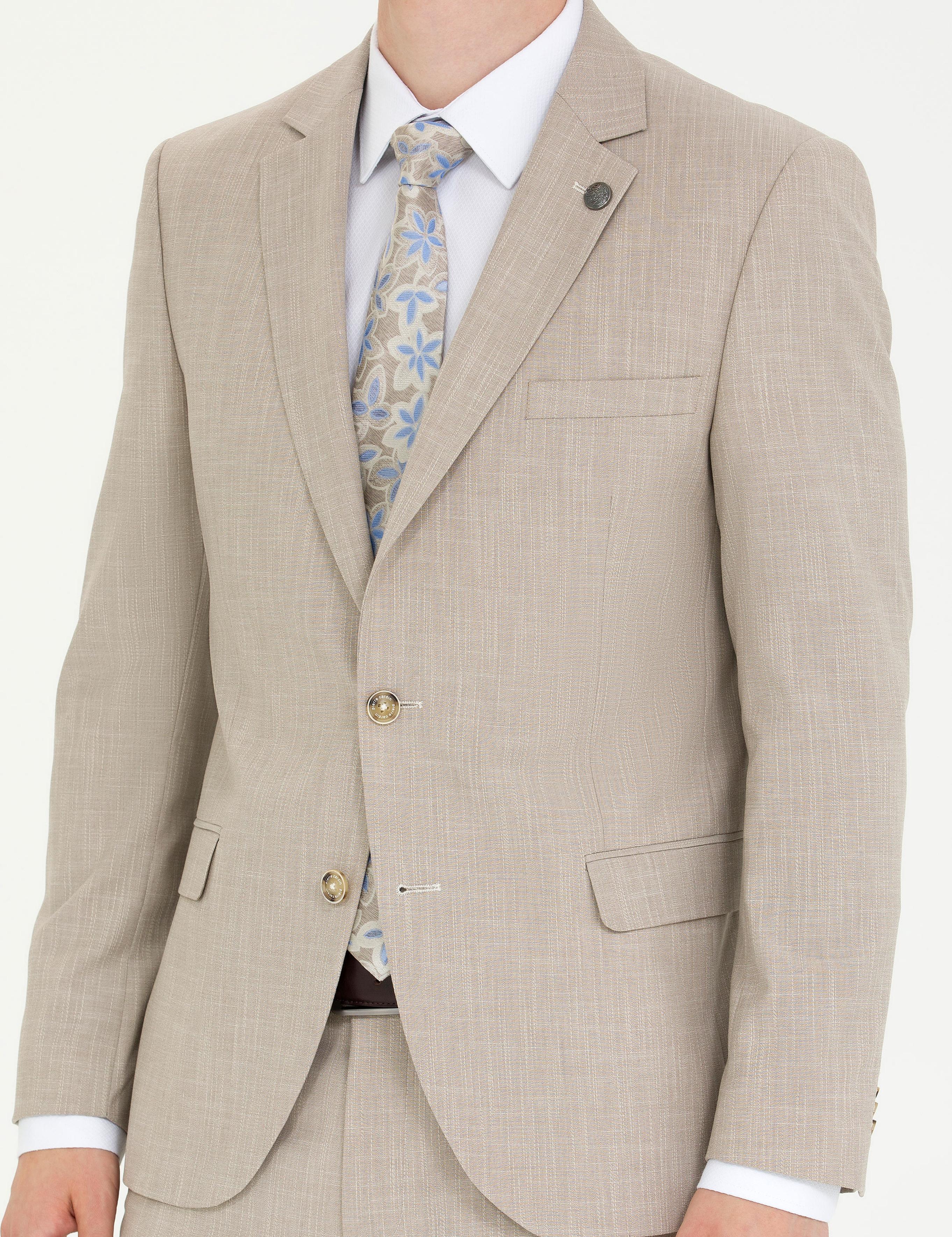 Bej Ex. Slim Fit Takım Elbise