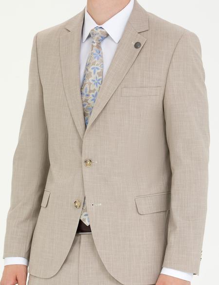 Bej Ex. Slim Fit Takım Elbise - 50270622044