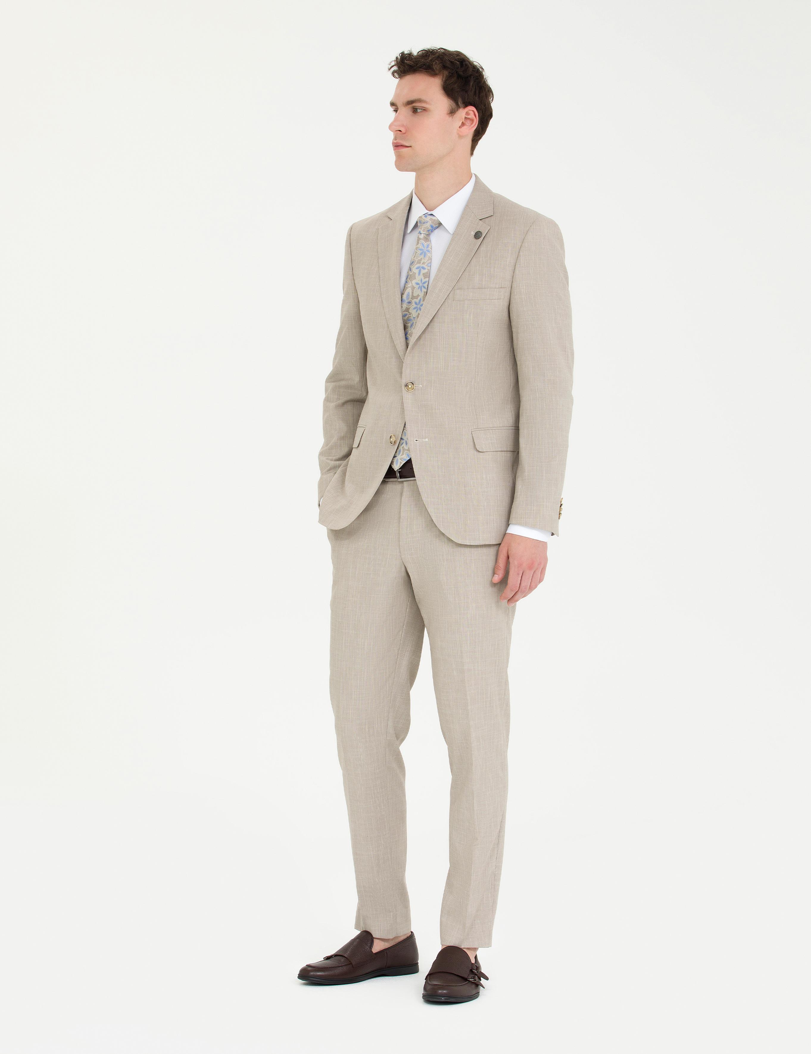 Bej Ex. Slim Fit Takım Elbise