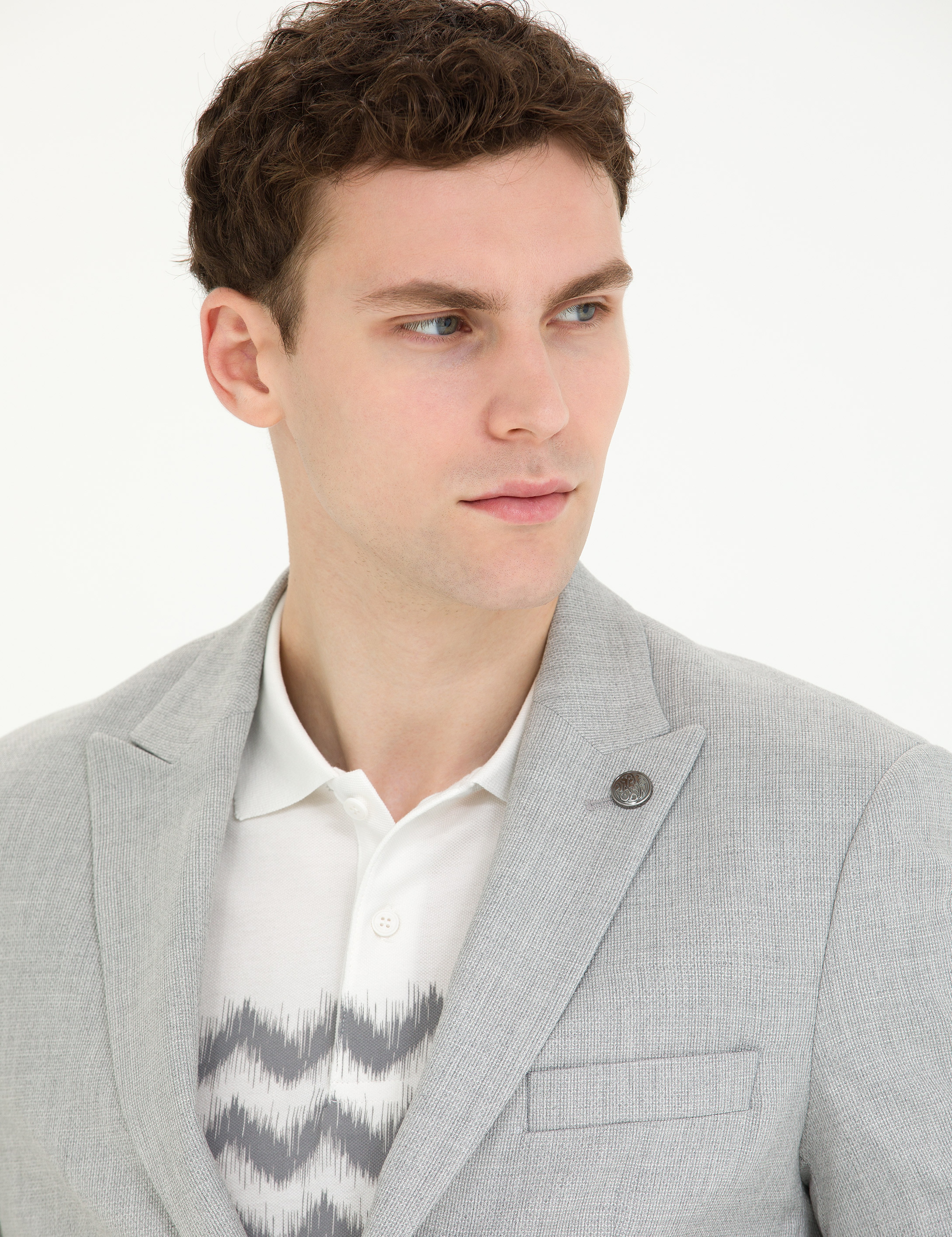 Gri Slim Fit Spor Ceket - Image 3