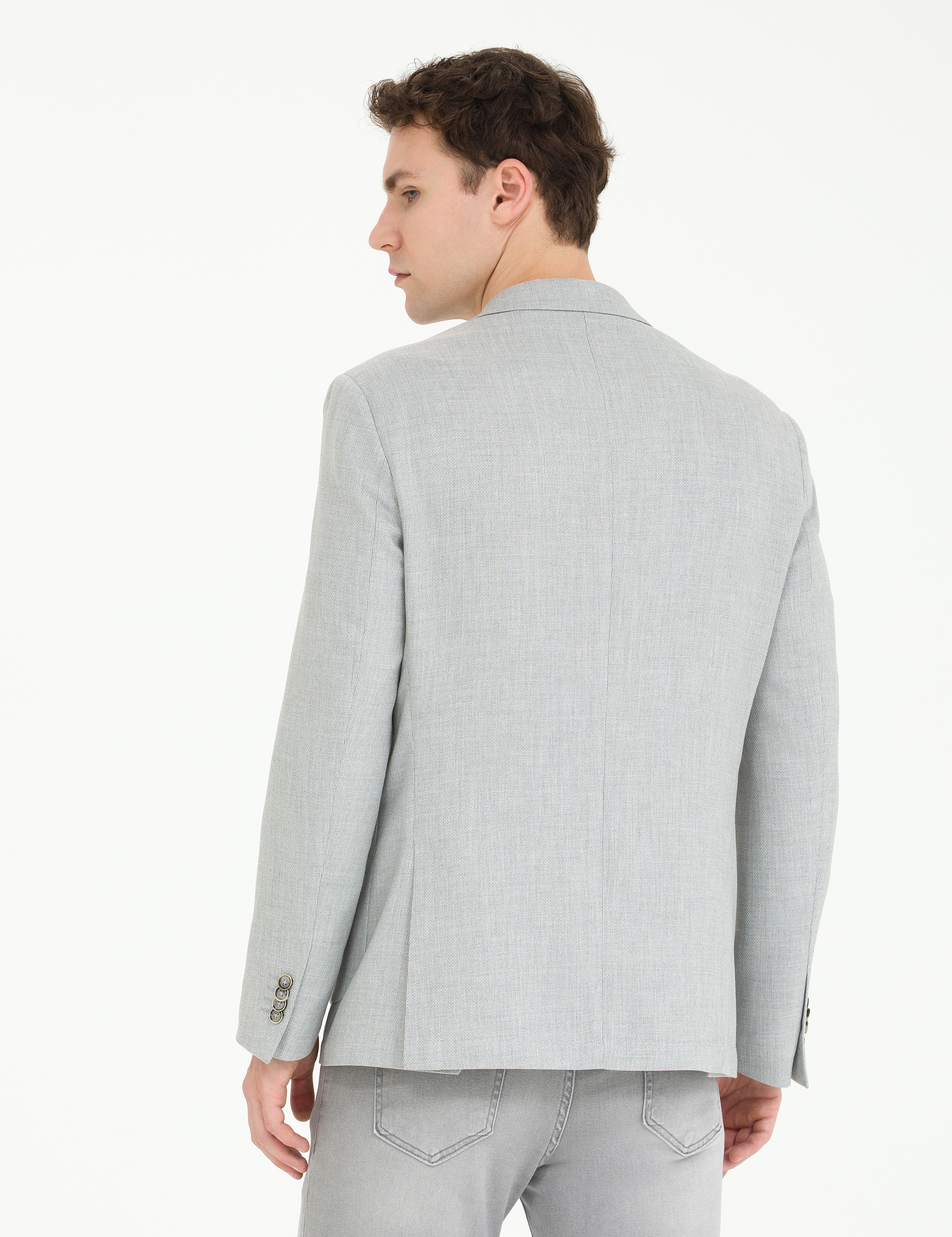 Gri Slim Fit Spor Ceket - Image 5