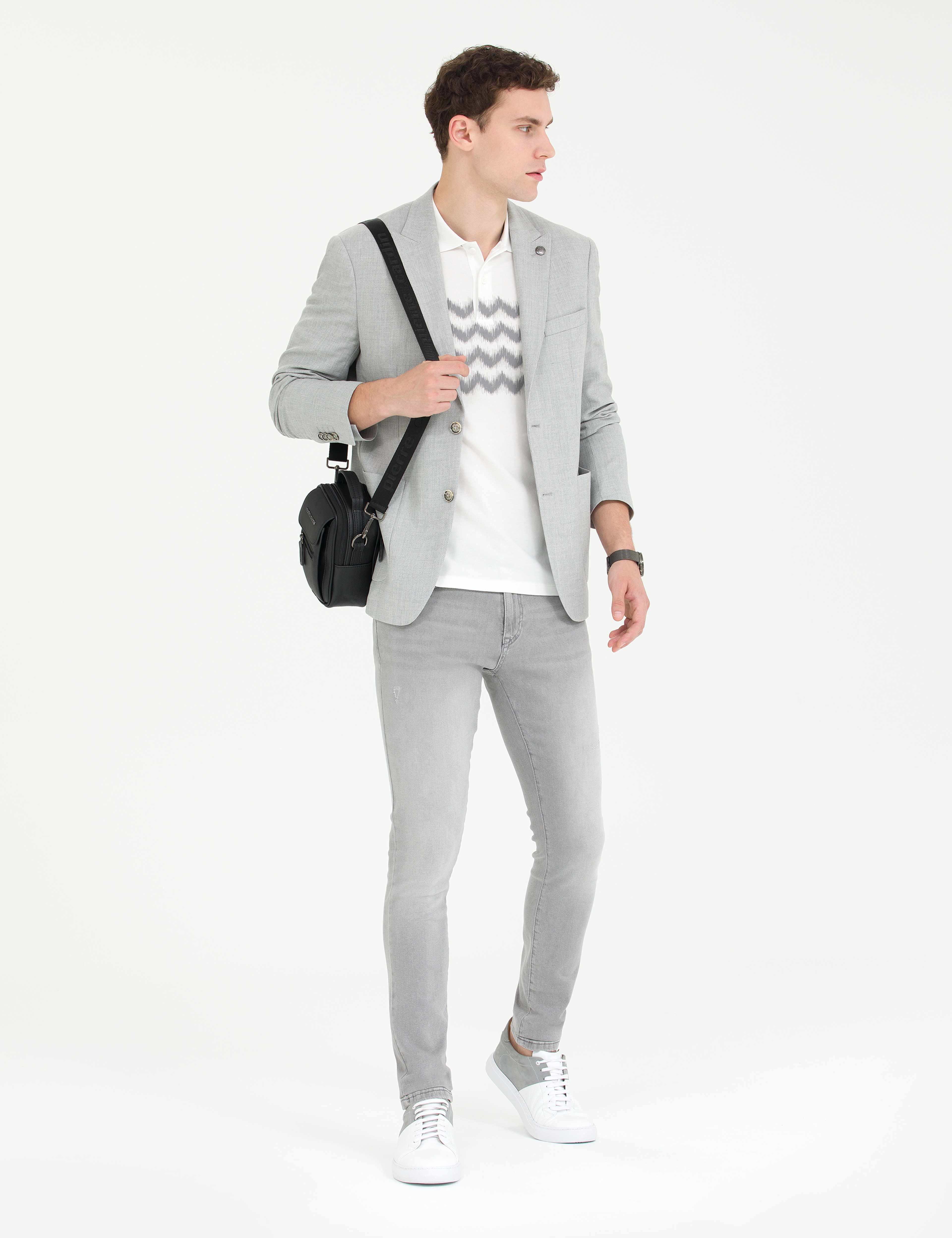 Gri Slim Fit Spor Ceket