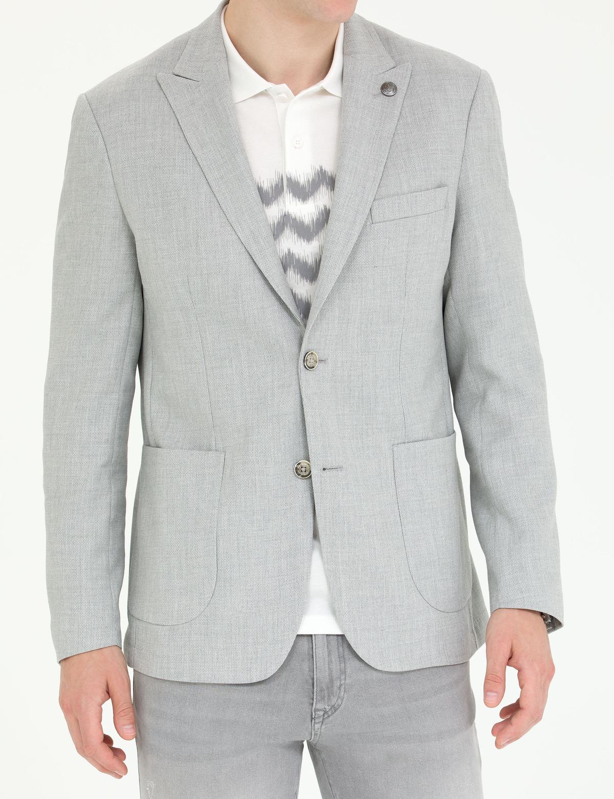 Gri Slim Fit Spor Ceket - 50265945041