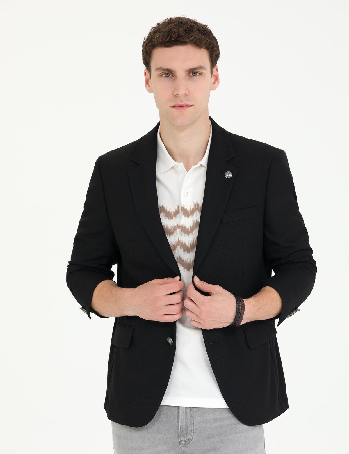 Siyah Slim Fit Blazer Ceket - 50266202014